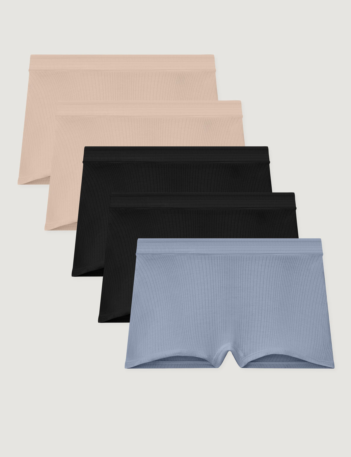 Women's Second Skin Luxe Rib Boyshort (5-Pack)