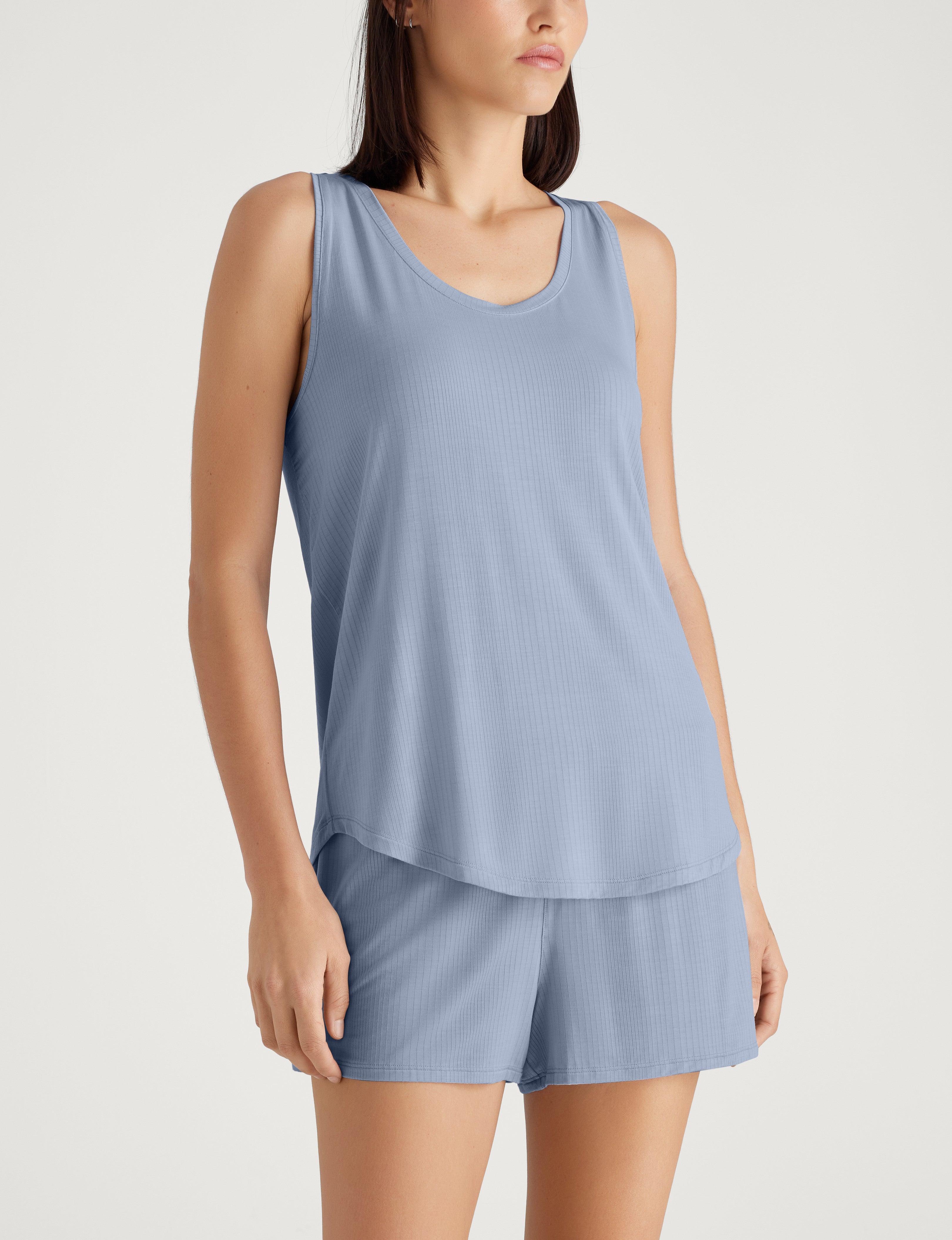 Women's Second Skin Luxe Rib Sleep Tank & Short Set