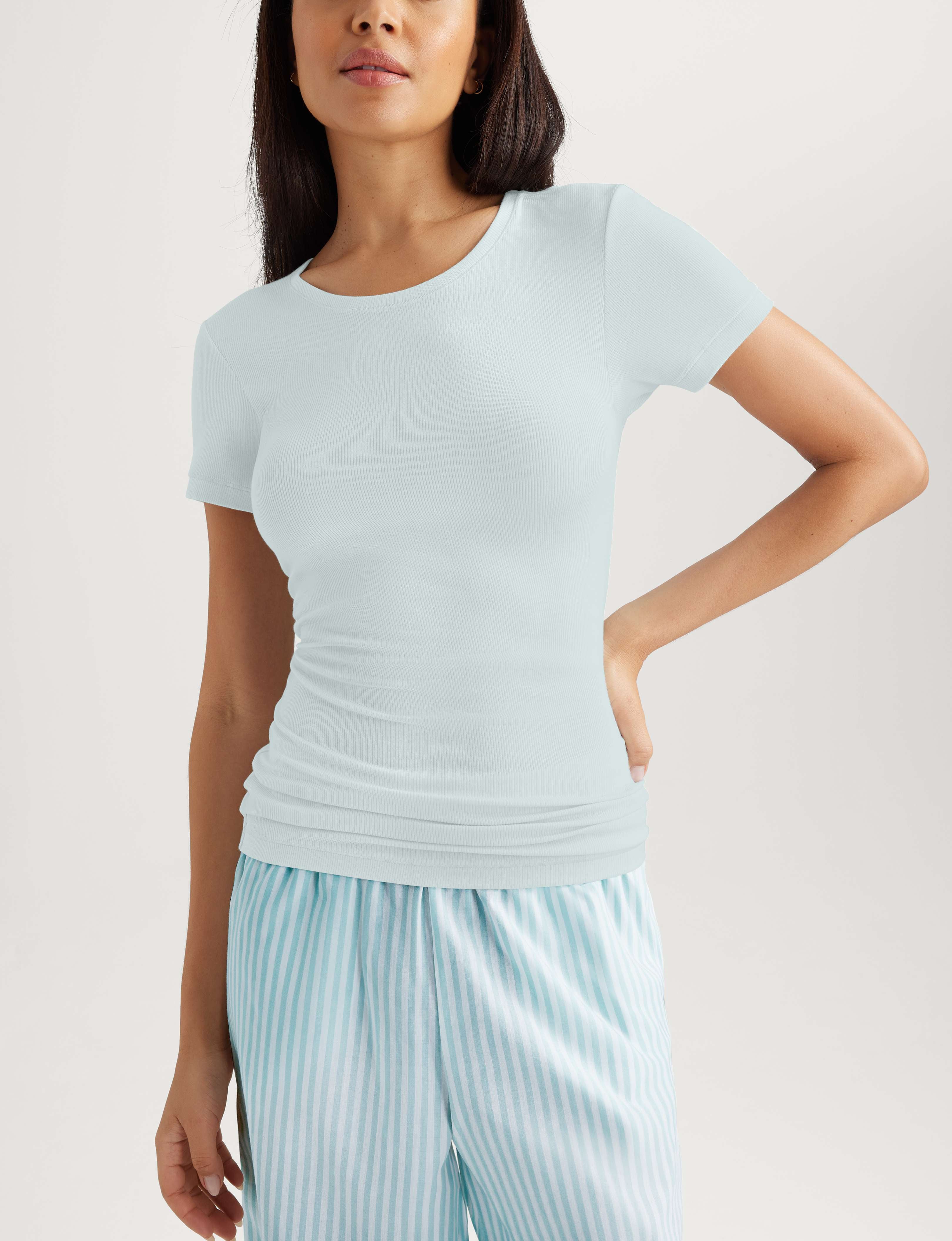 Women's Micro Rib Cap Sleeve Tee