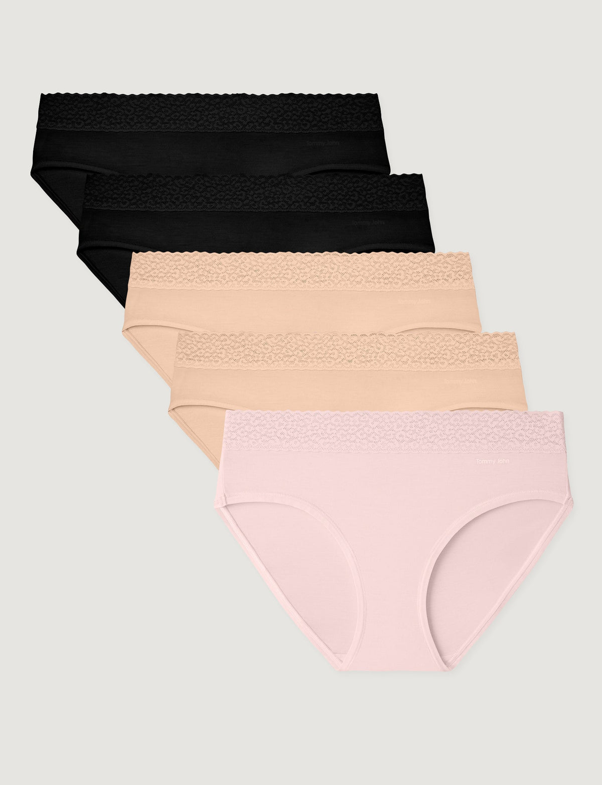 Women's Second Skin Brief, Lace Waist (5-Pack)