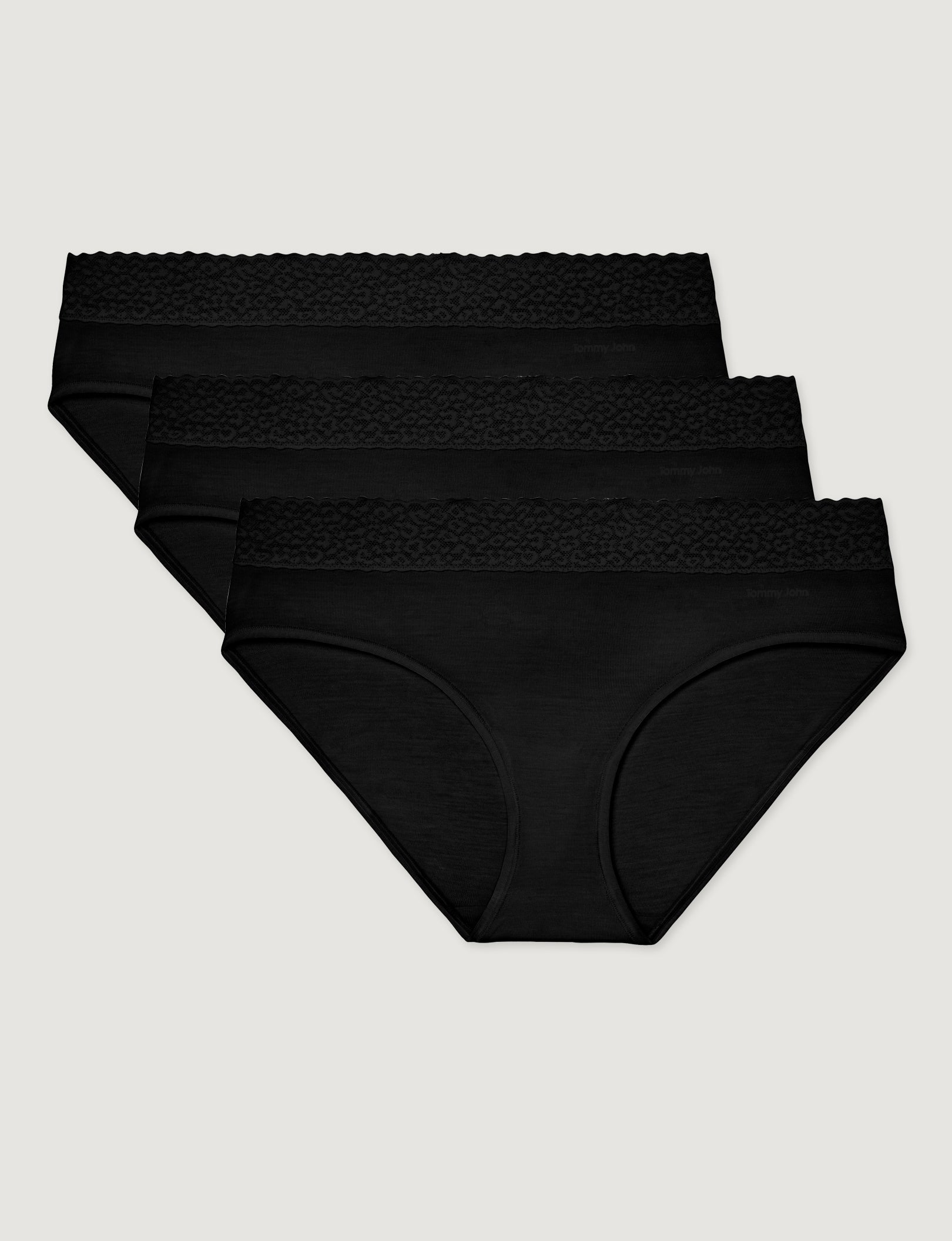 Women's Second Skin Brief, Lace Waist (3-Pack)