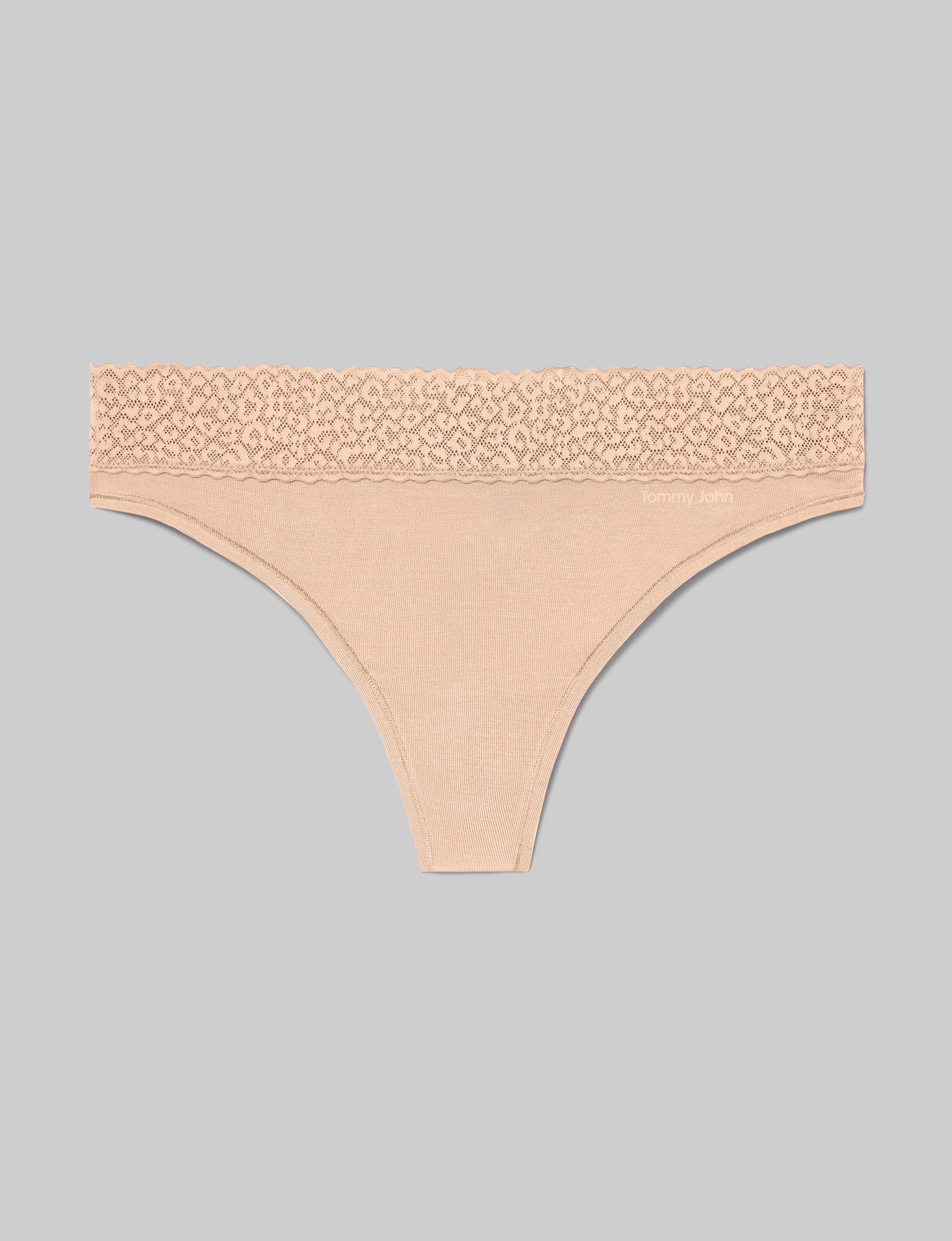 Women's Second Skin Thong, Lace Waist