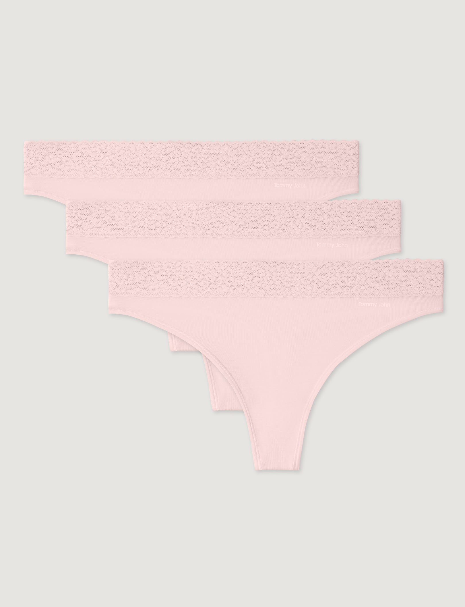 Women's Second Skin Thong, Lace Waist (3-Pack)