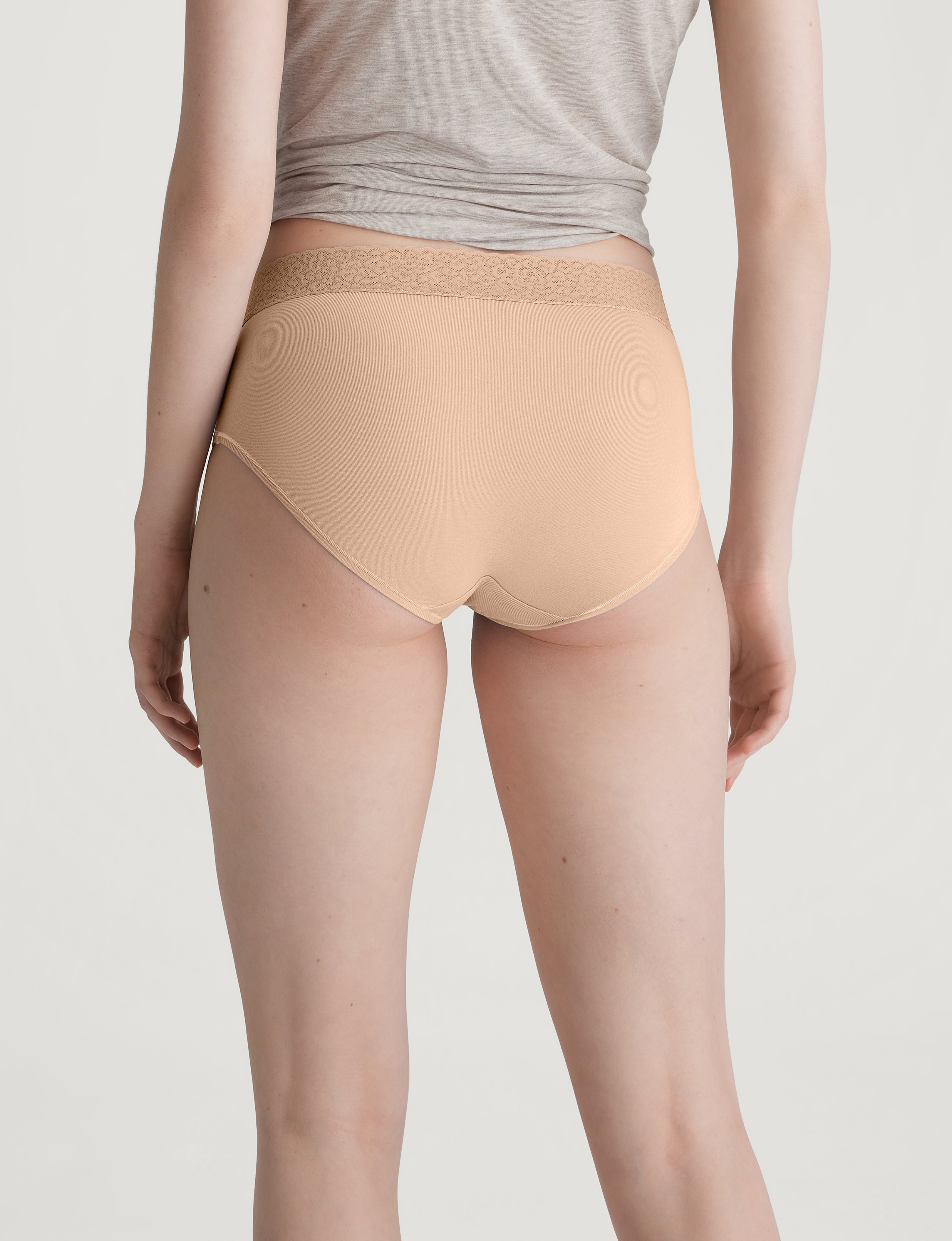 Women's Second Skin High-Rise Brief, Lace Waist (3-Pack)