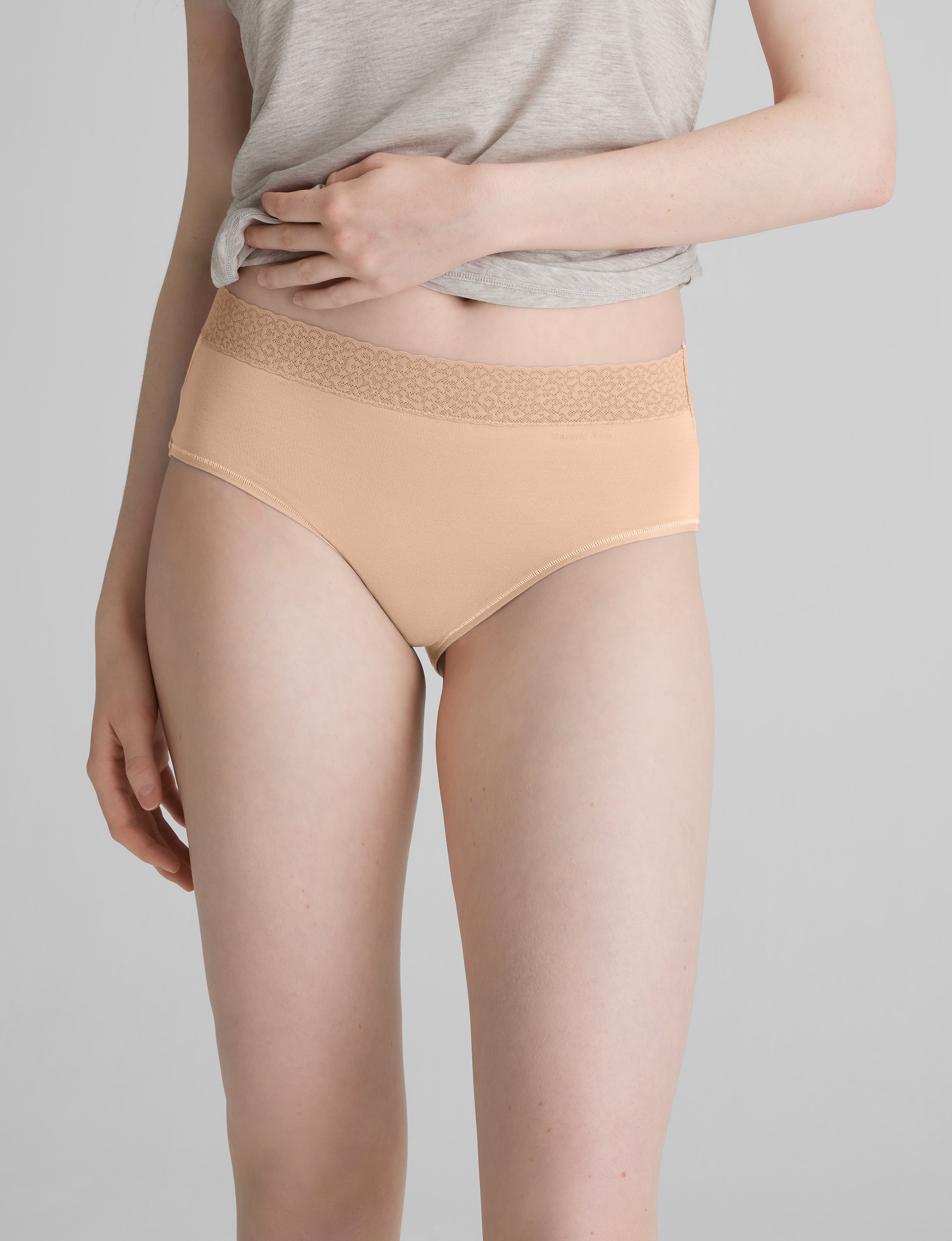 Women's Second Skin High Rise Brief, Lace Waist