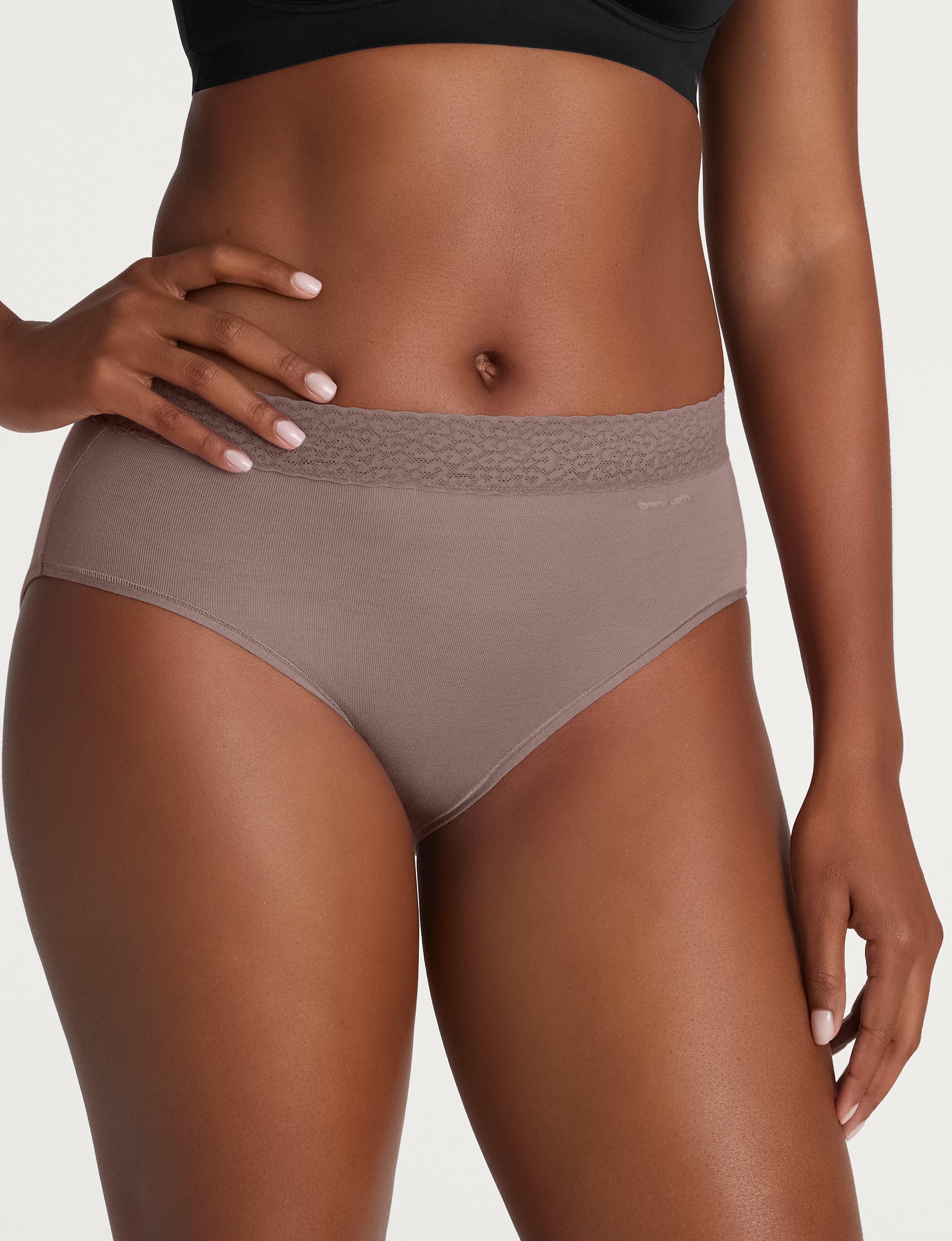 Women's Second Skin High Rise Brief, Lace Waist