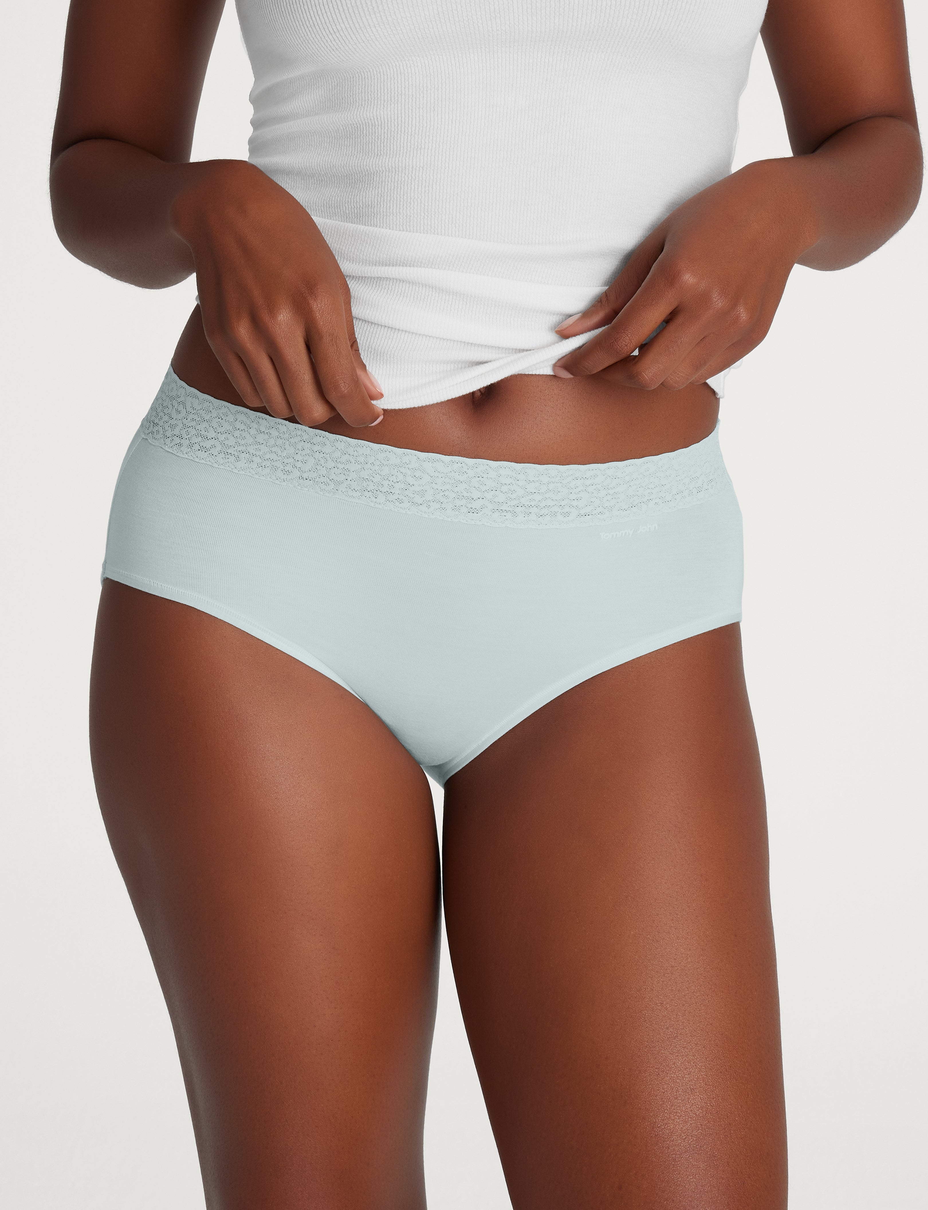 Women's Second Skin High-Rise Brief, Lace Waist (3-Pack)