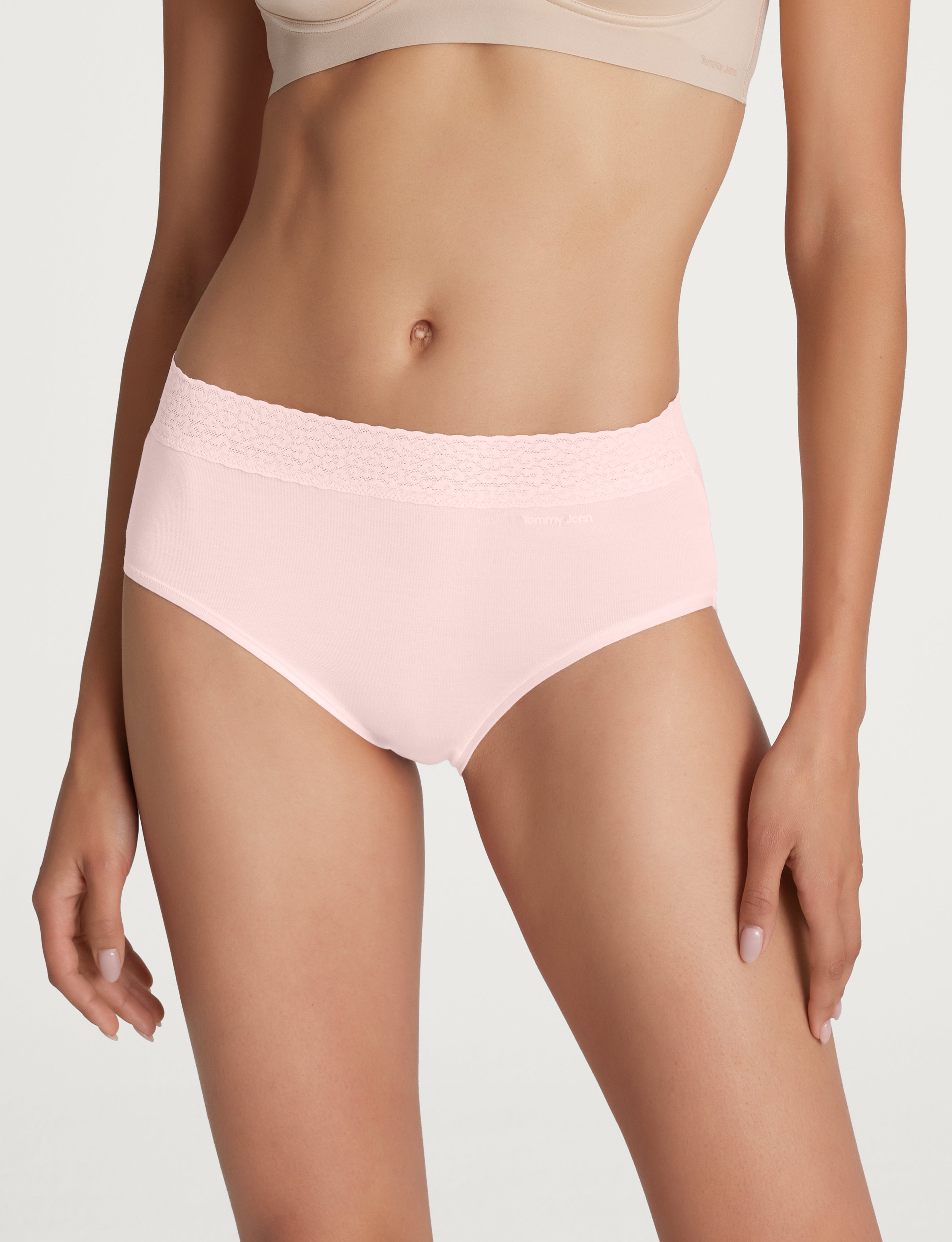Women's Second Skin High-Rise Brief, Lace Waist (5-Pack)