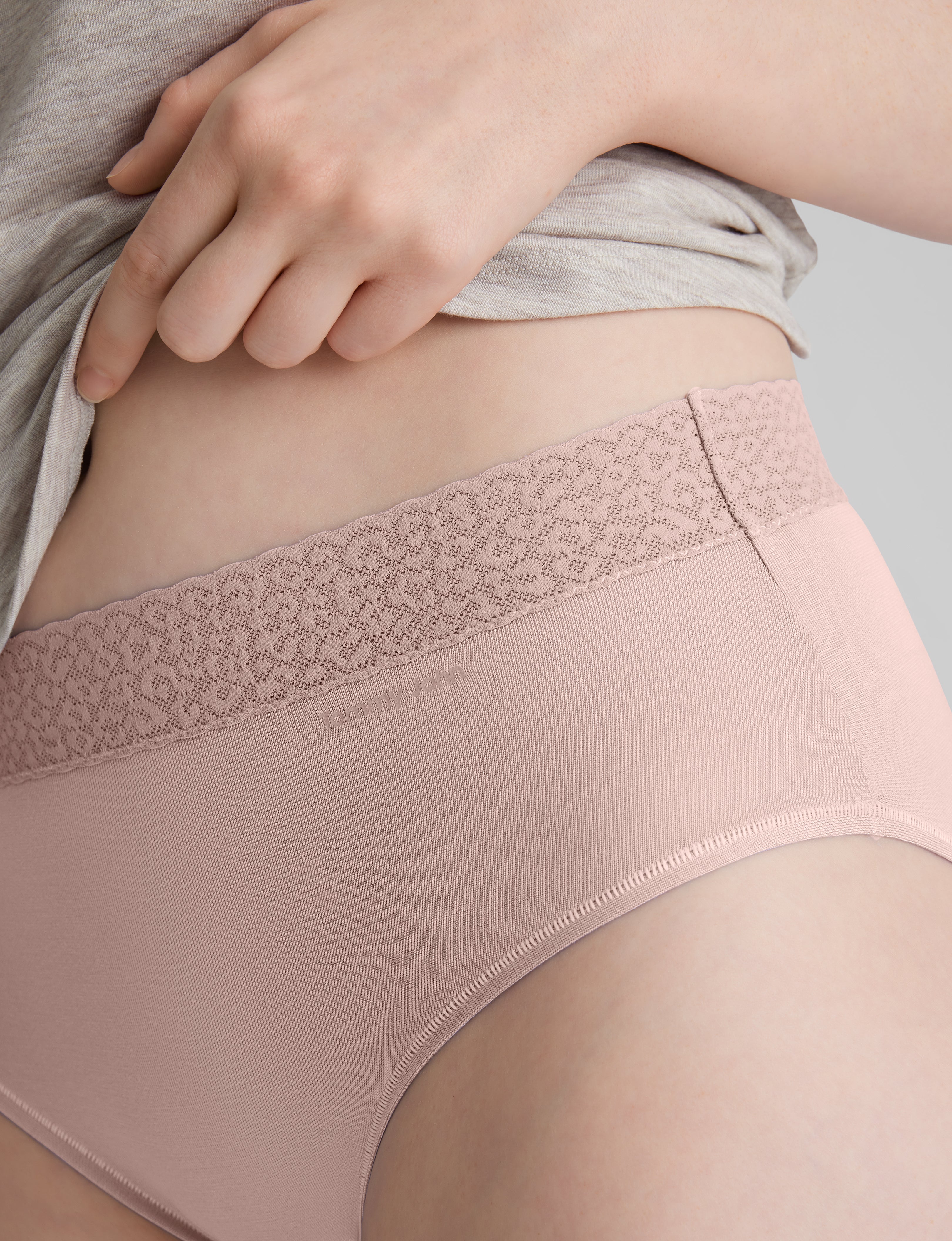 Women's Second Skin High Rise Brief, Lace Waist