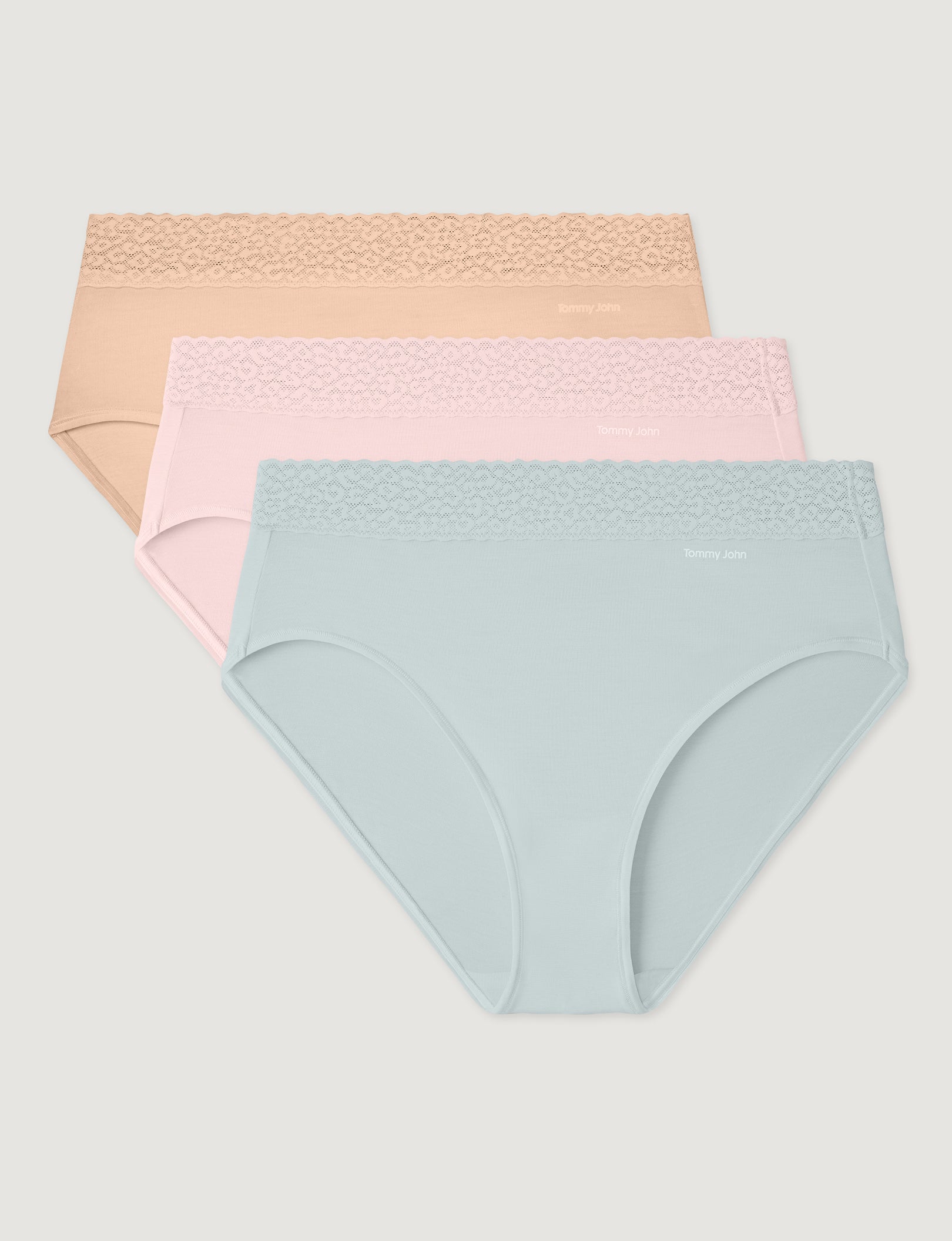 Women's Second Skin High-Rise Brief, Lace Waist (3-Pack)