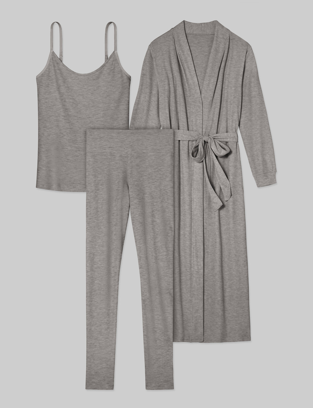 Women's Waffle Lounge Tank, Legging & Robe Set