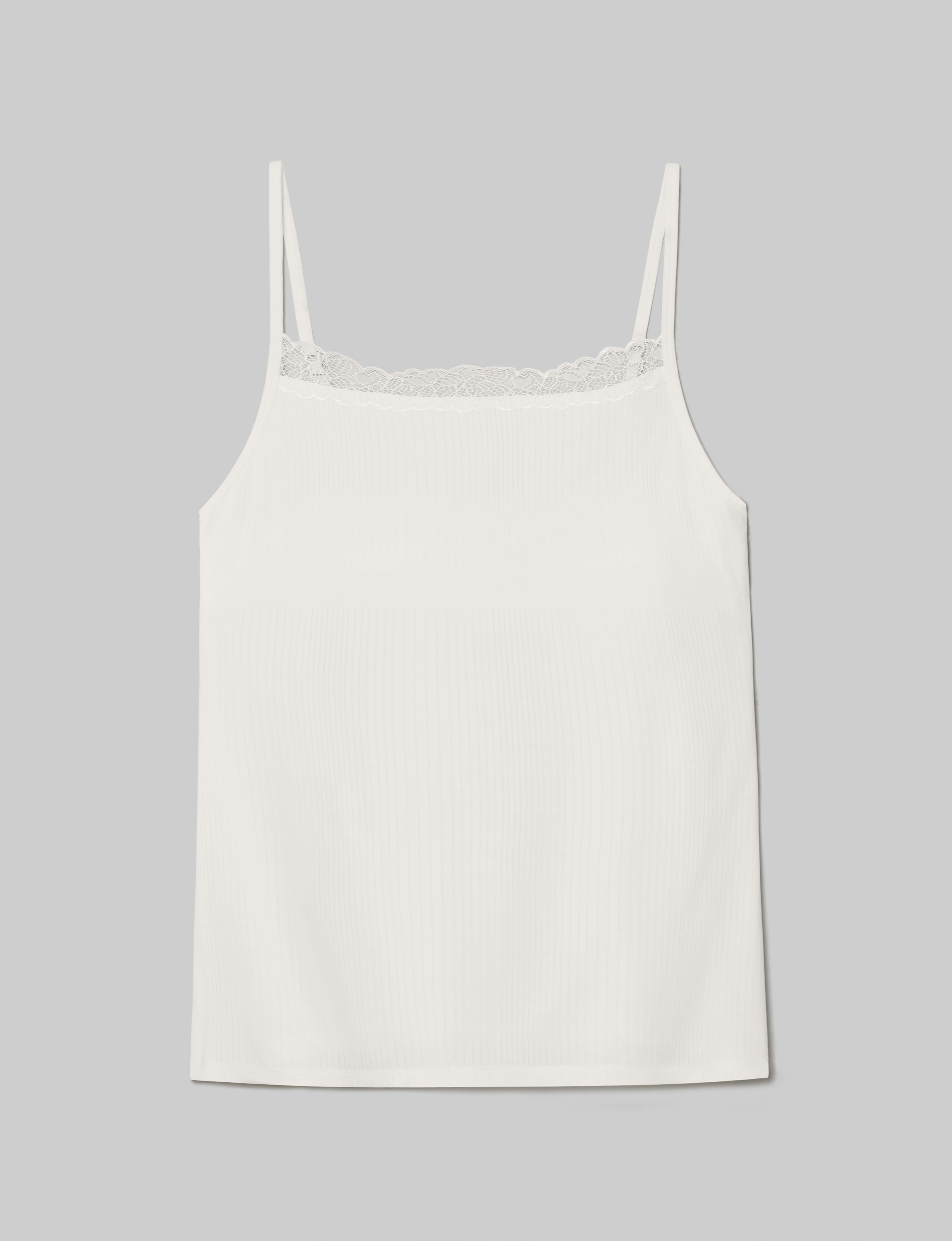 Women's Second Skin Luxe Rib Lace Cami