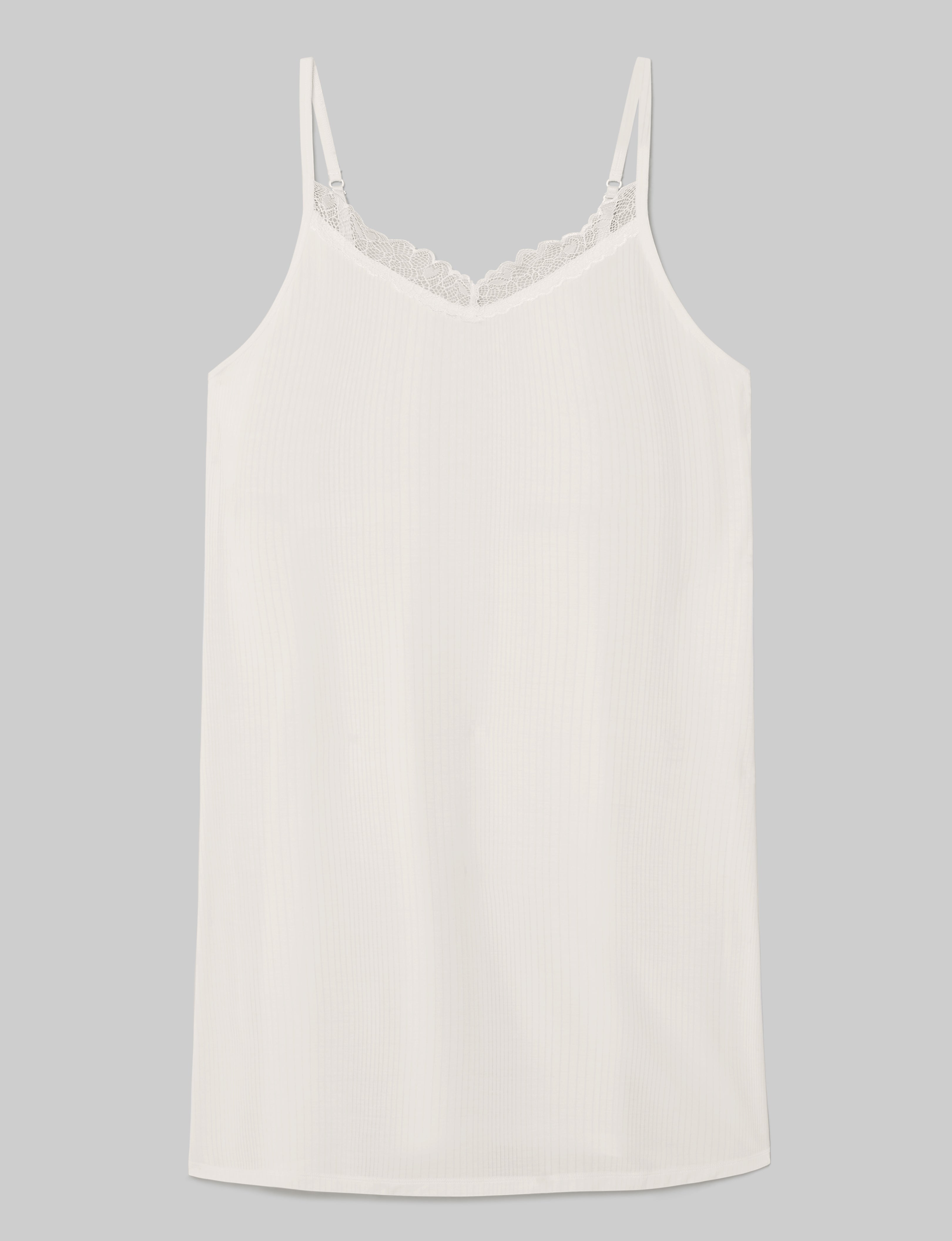 Women's Second Skin Luxe Rib Lace Chemise