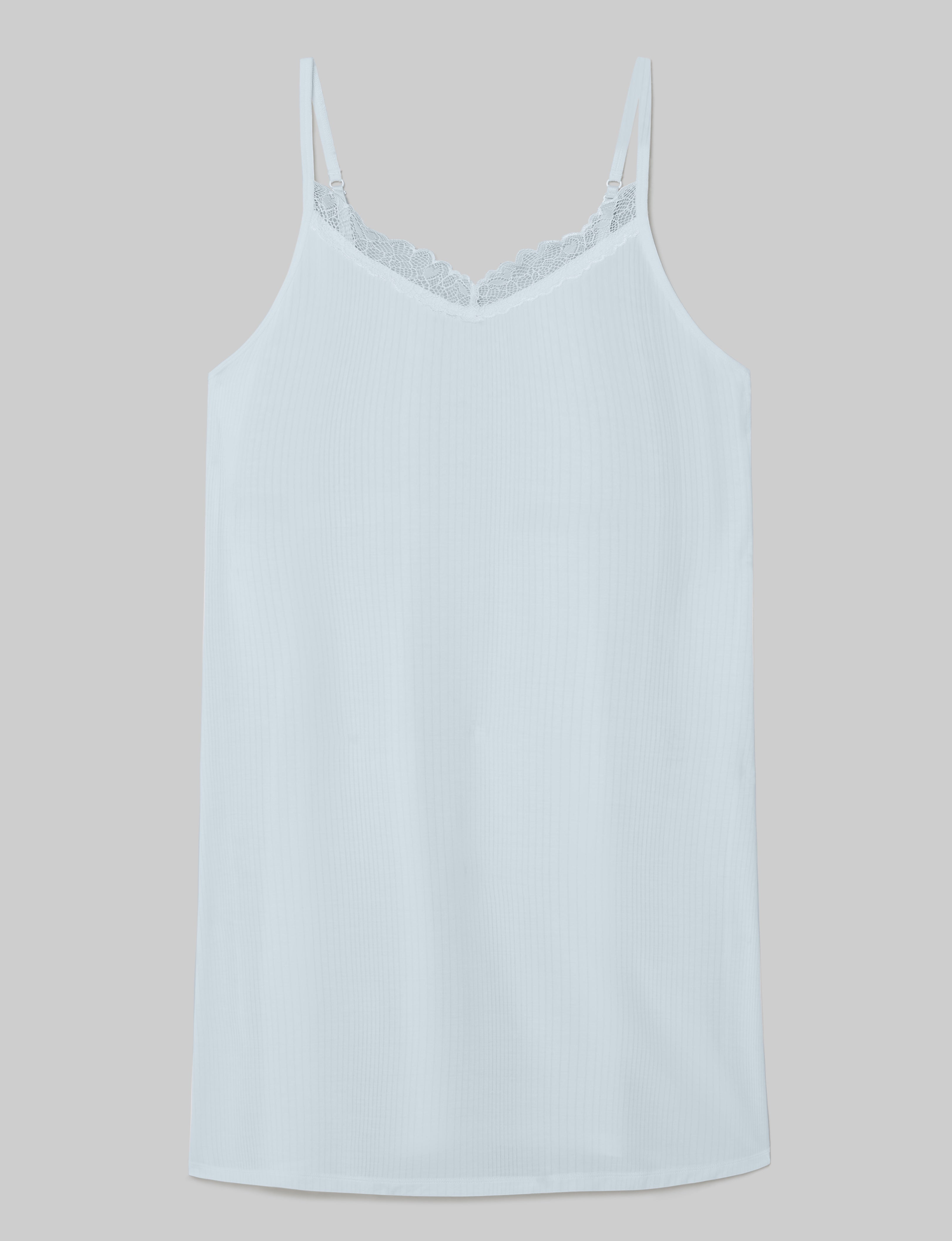 Women's Second Skin Luxe Rib Lace Chemise
