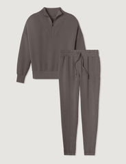 Women's Luxe Traveler Knit Quarter Zip & Jogger Set