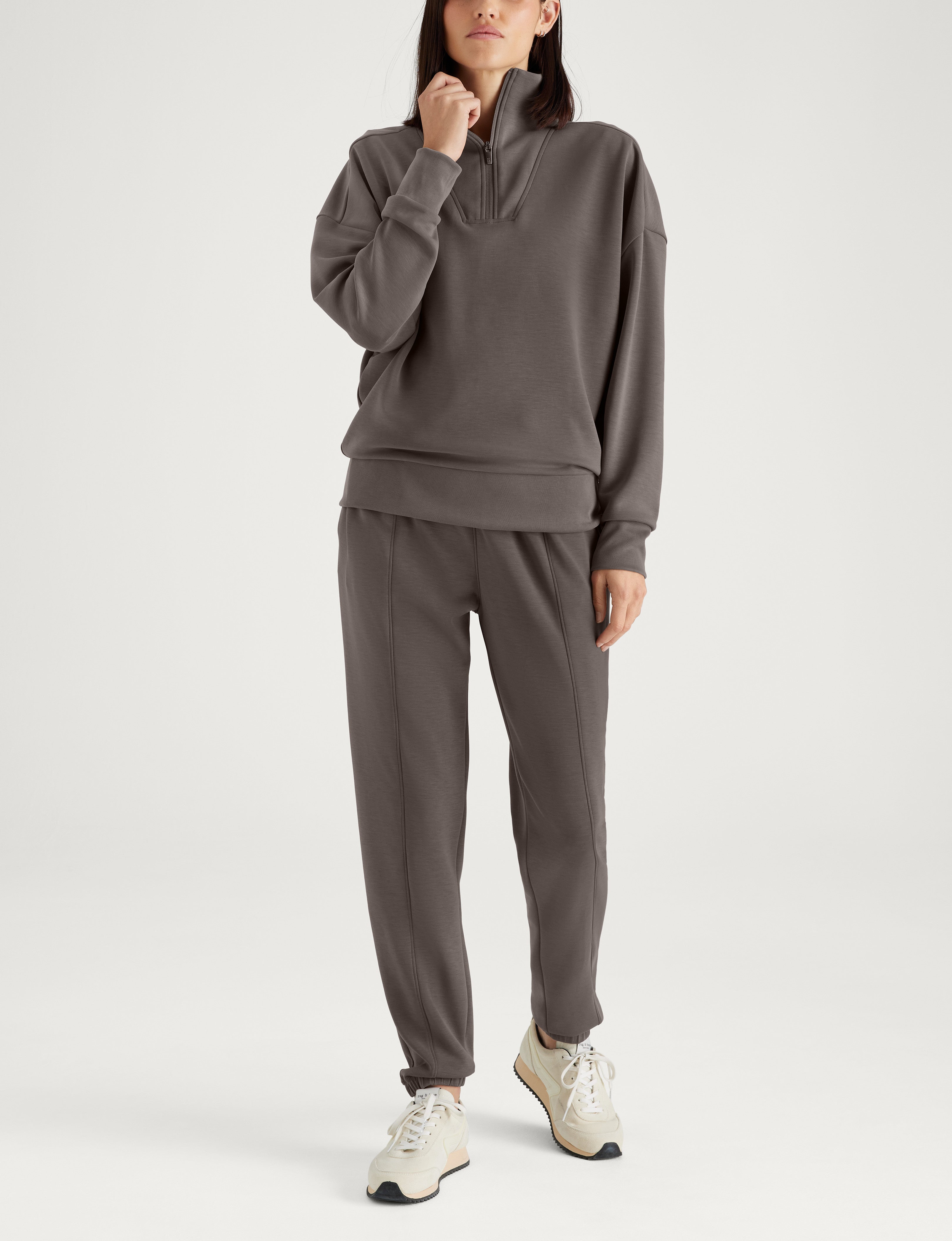 Women's Luxe Traveler Knit Quarter Zip & Jogger Set