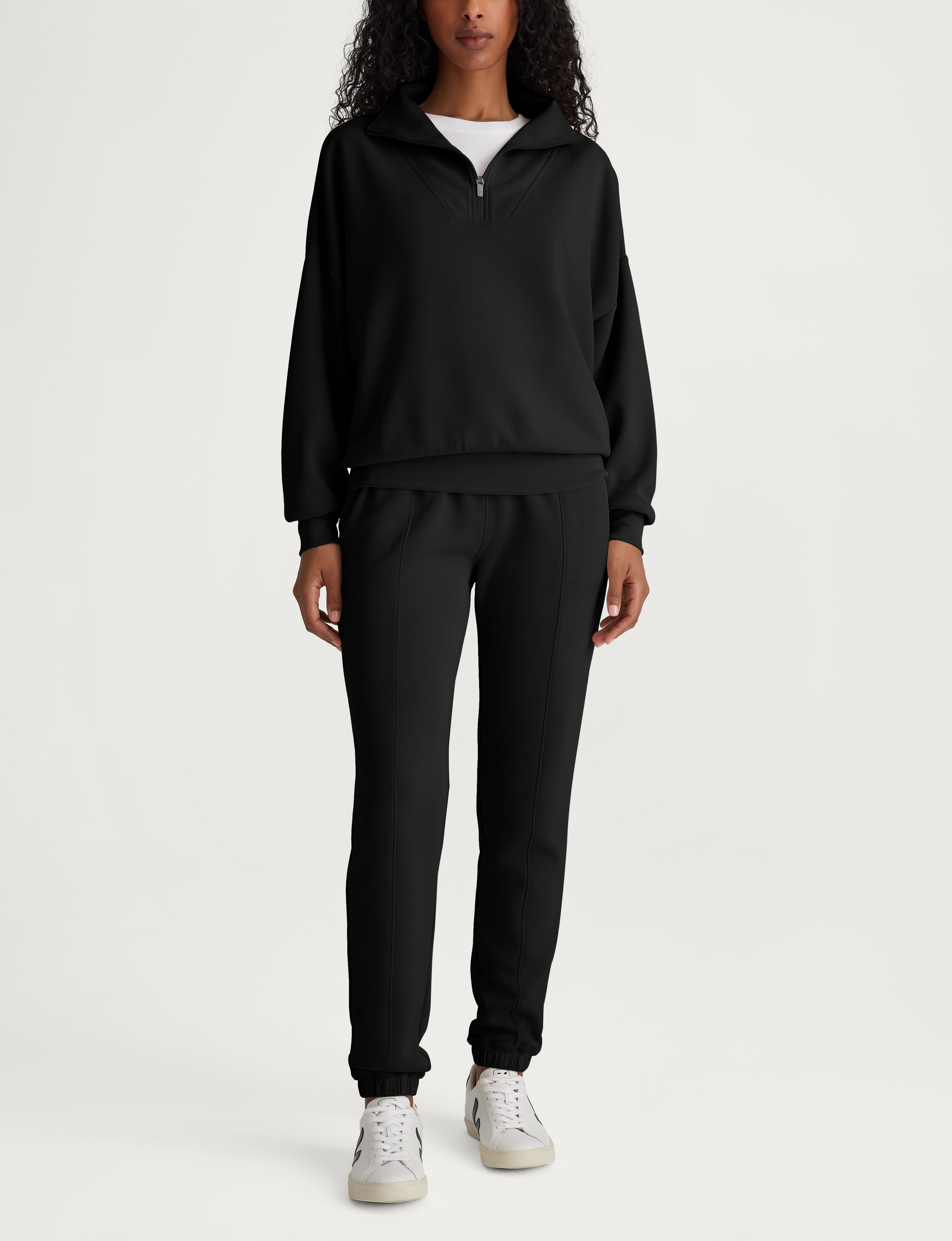 Women's Luxe Traveler Knit Quarter Zip & Jogger Set
