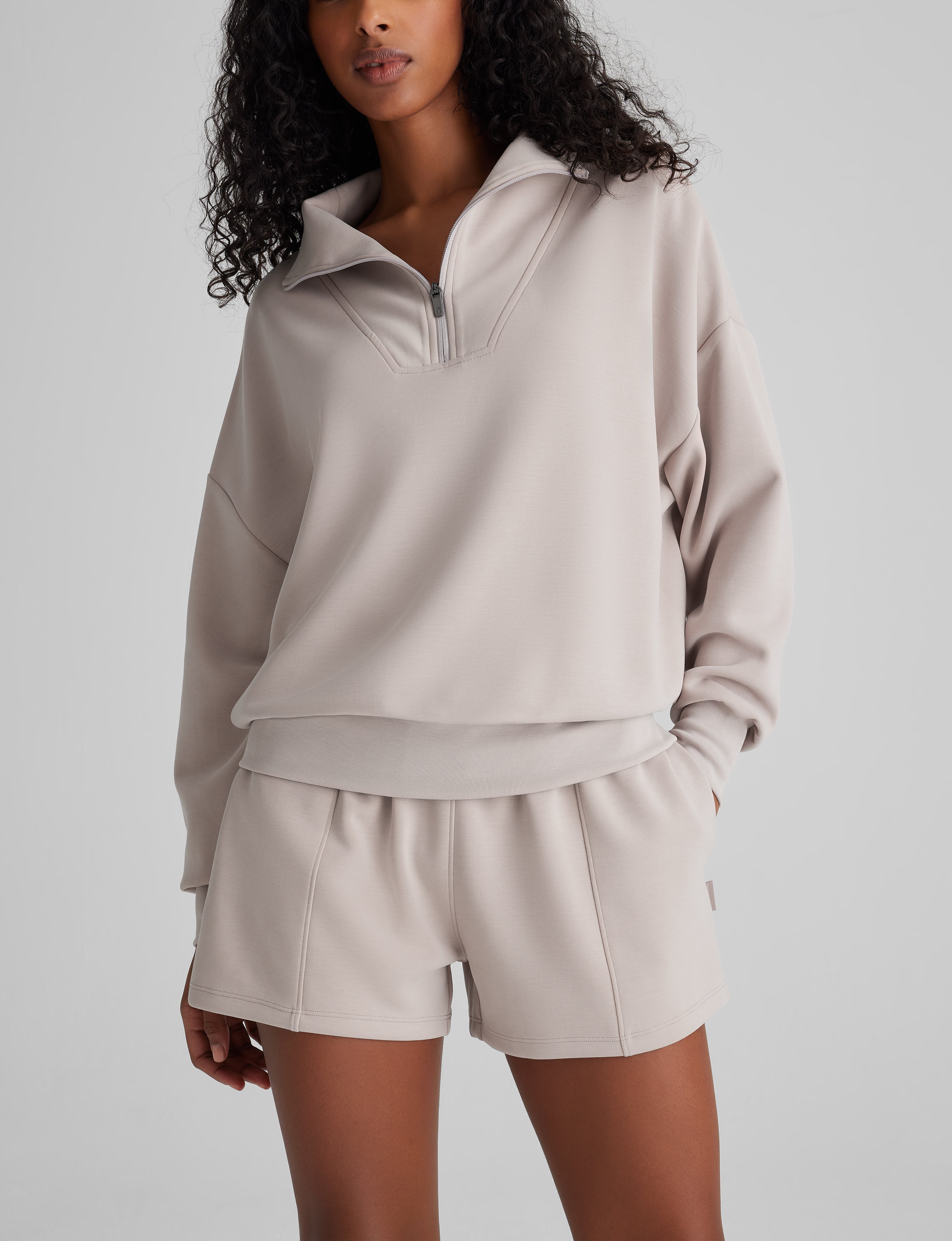Women's Luxe Traveler Knit Quarter Zip & Short Set