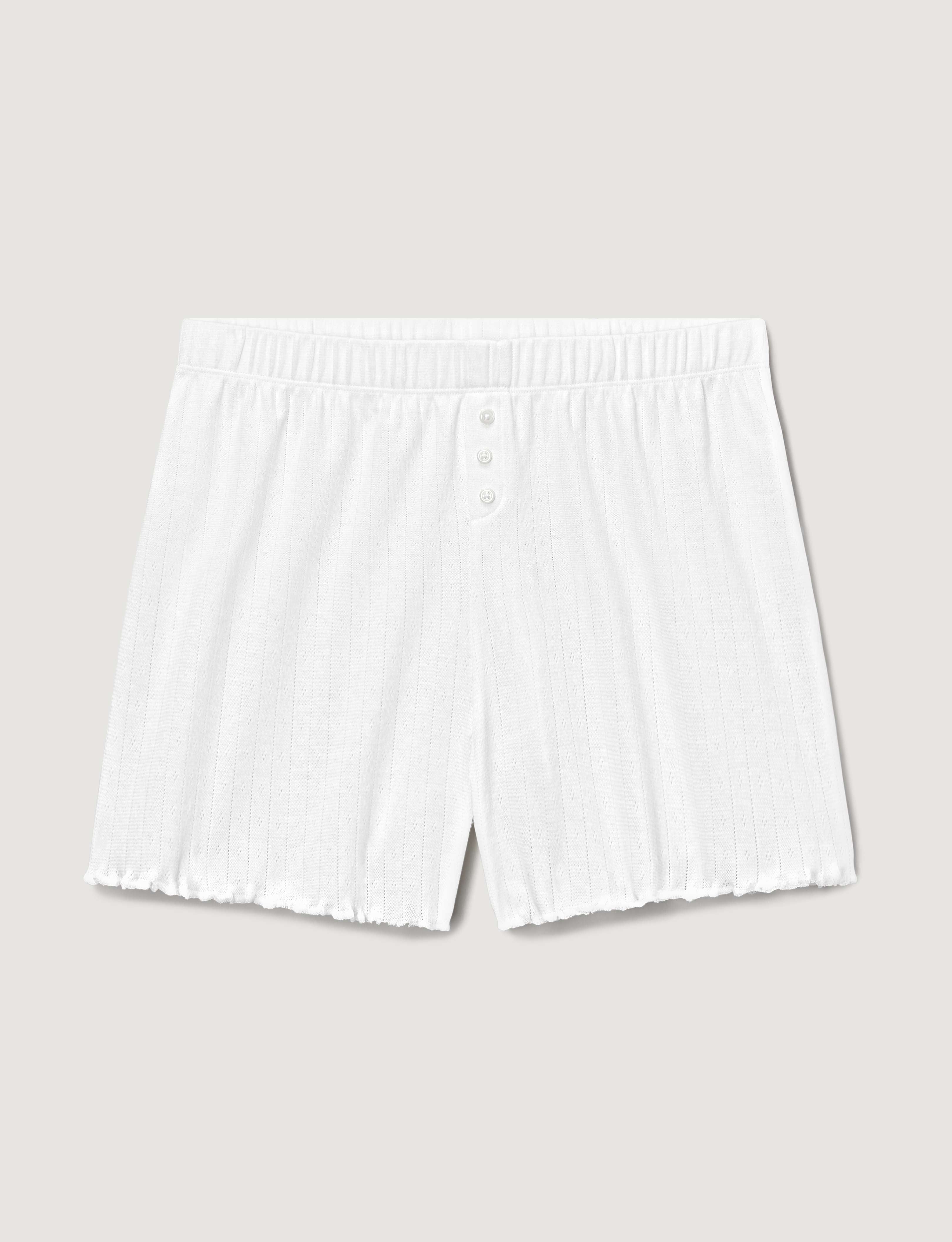 Women's Cotton Pointelle Rib Sleep Short