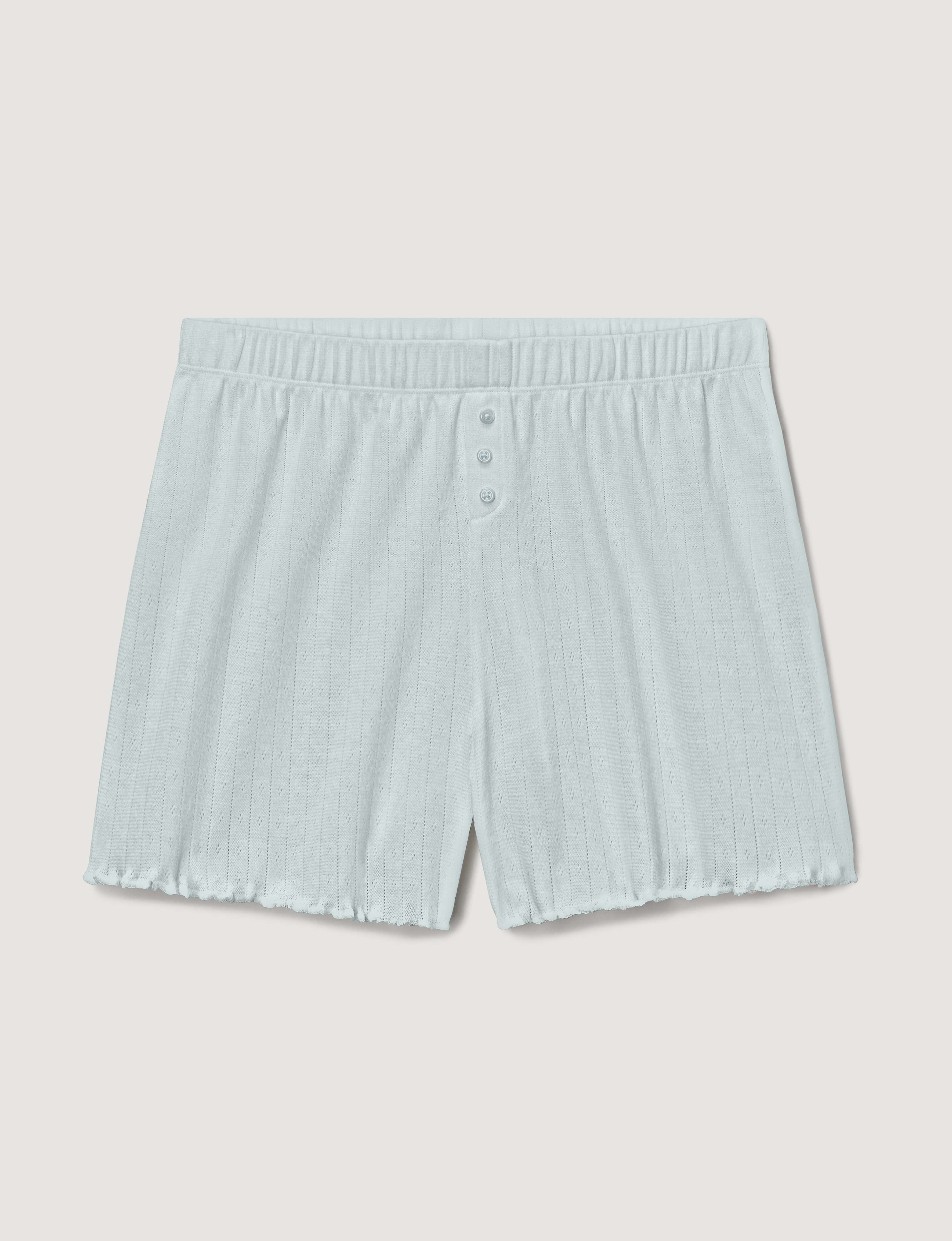 Women's Cotton Pointelle Rib Sleep Short