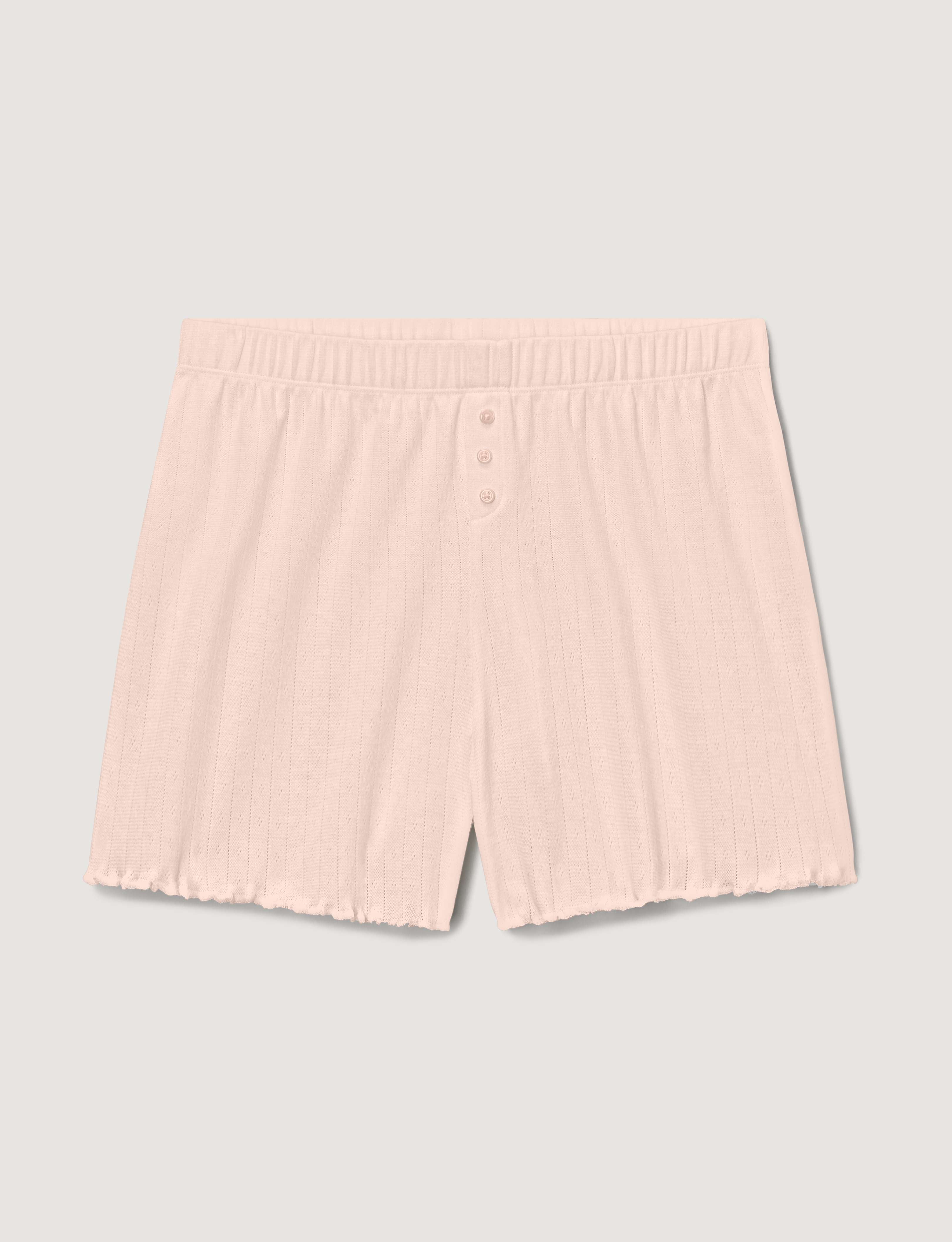 Women's Cotton Pointelle Rib Sleep Short