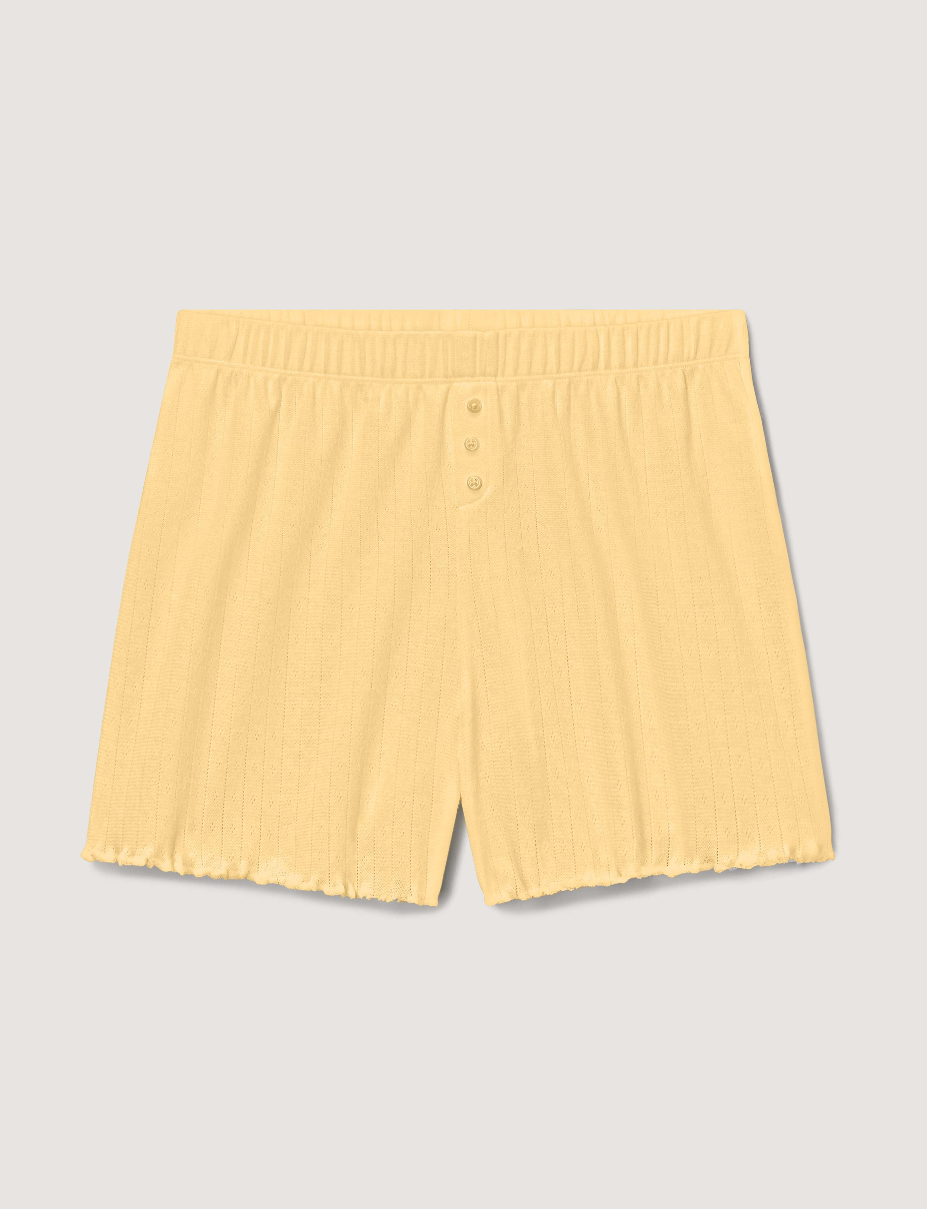 Women's Cotton Pointelle Rib Sleep Short