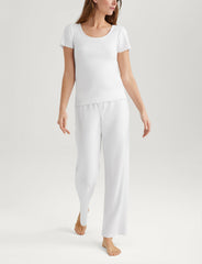 Women's Cotton Pointelle Rib Tee & Pant Set