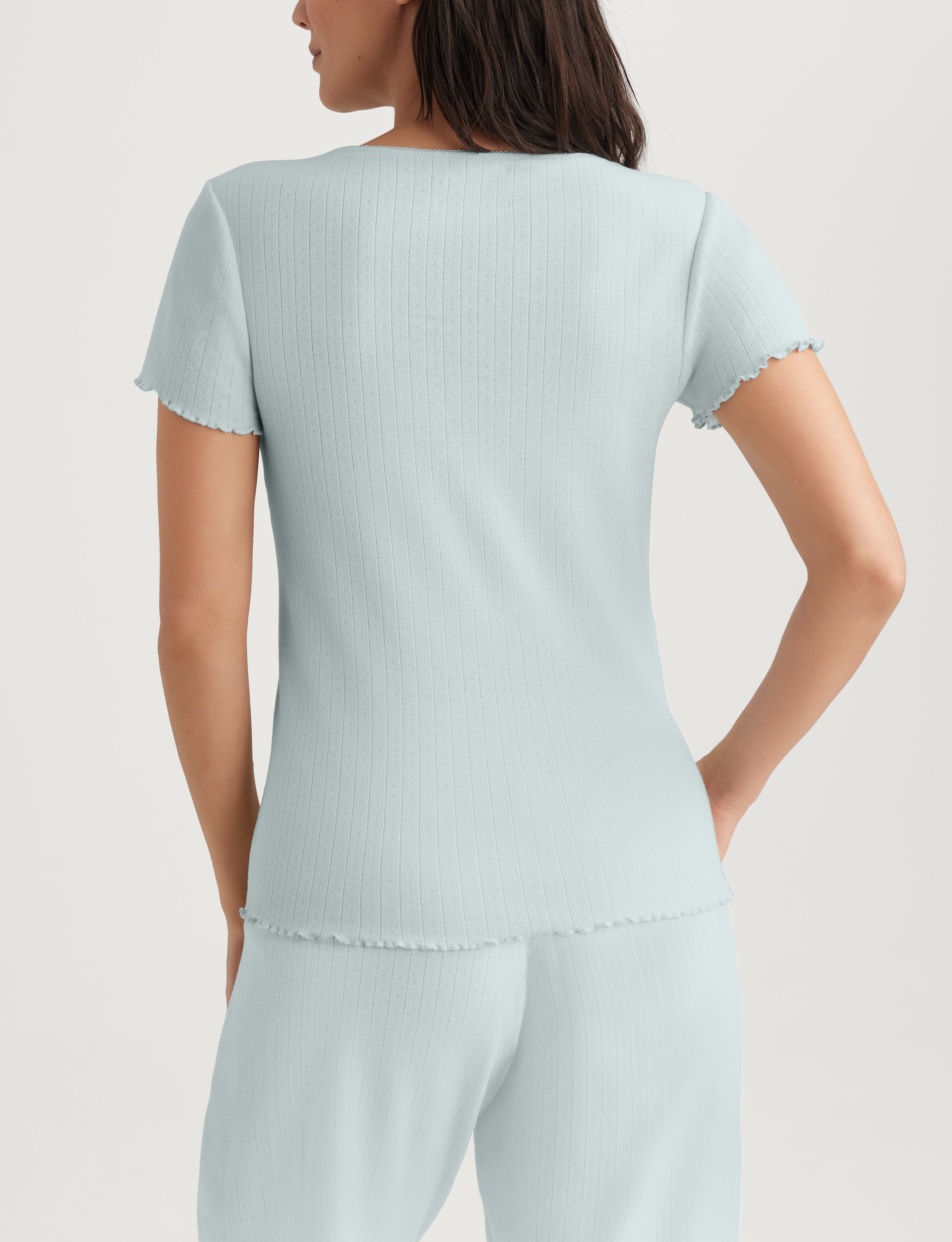 Women's Cotton Pointelle Rib Tee