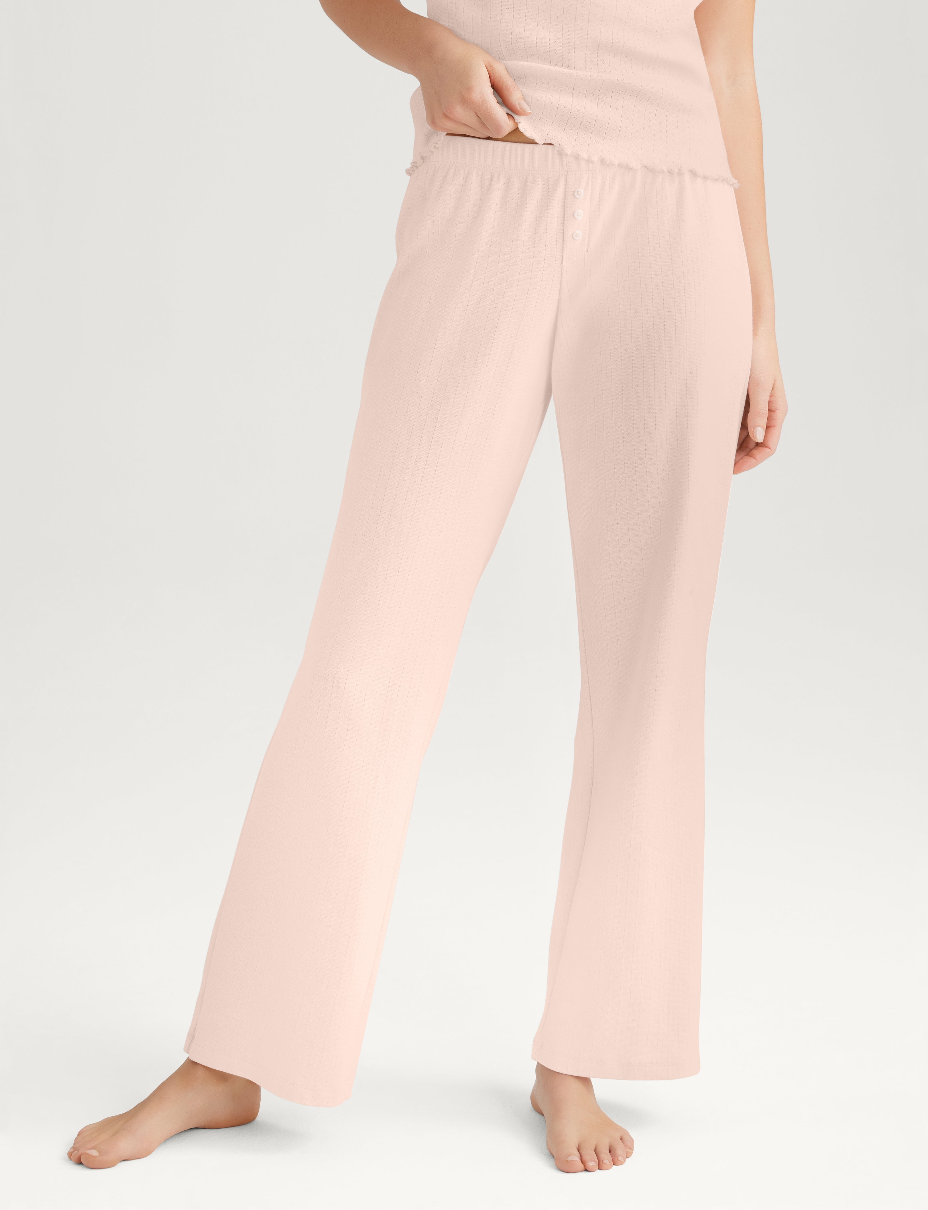 Women's Cotton Pointelle Rib Tank & Pant Set