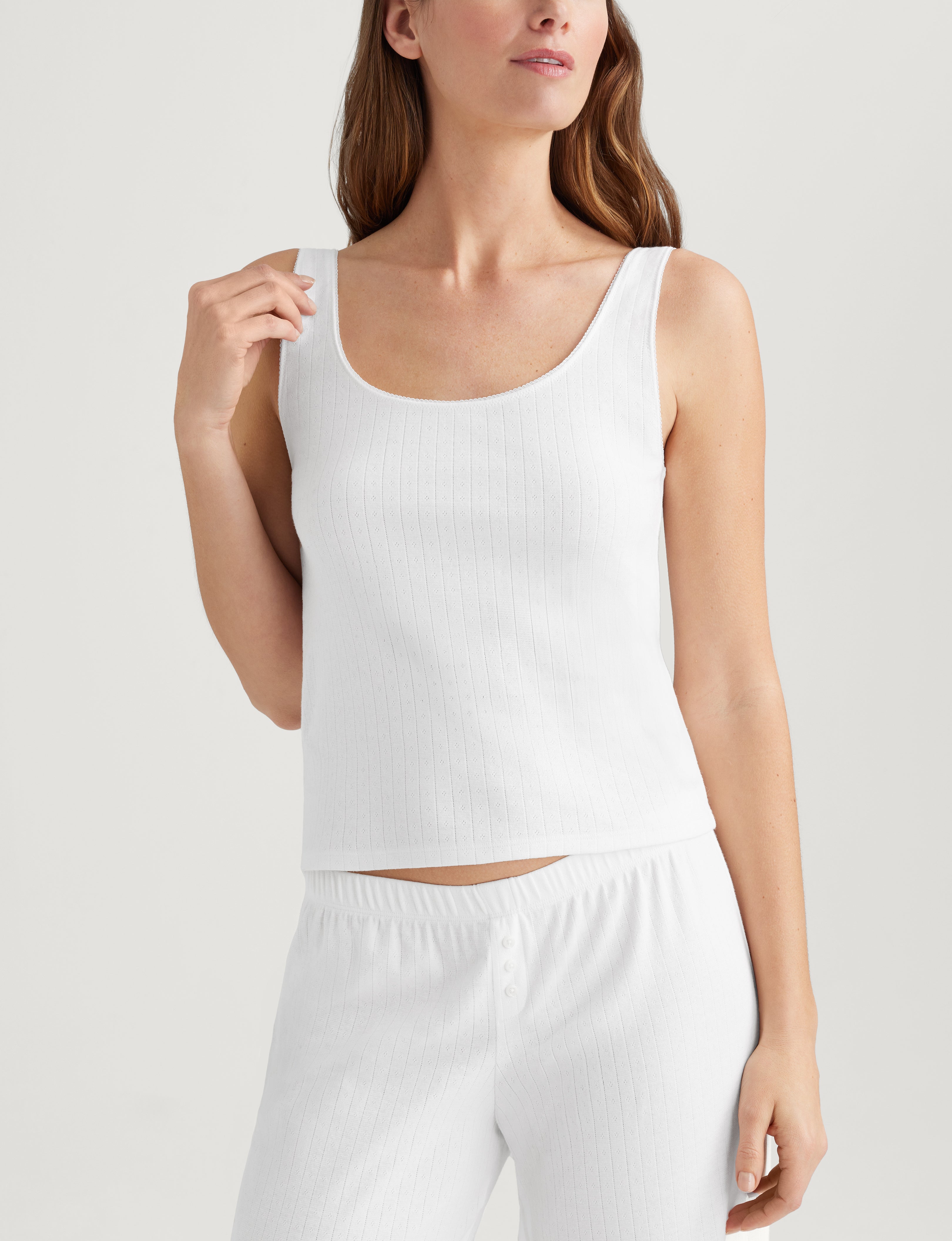 Women's Cotton Pointelle Rib Tank & Pant Set
