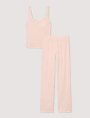 Women's Cotton Pointelle Rib Tank & Pant Set