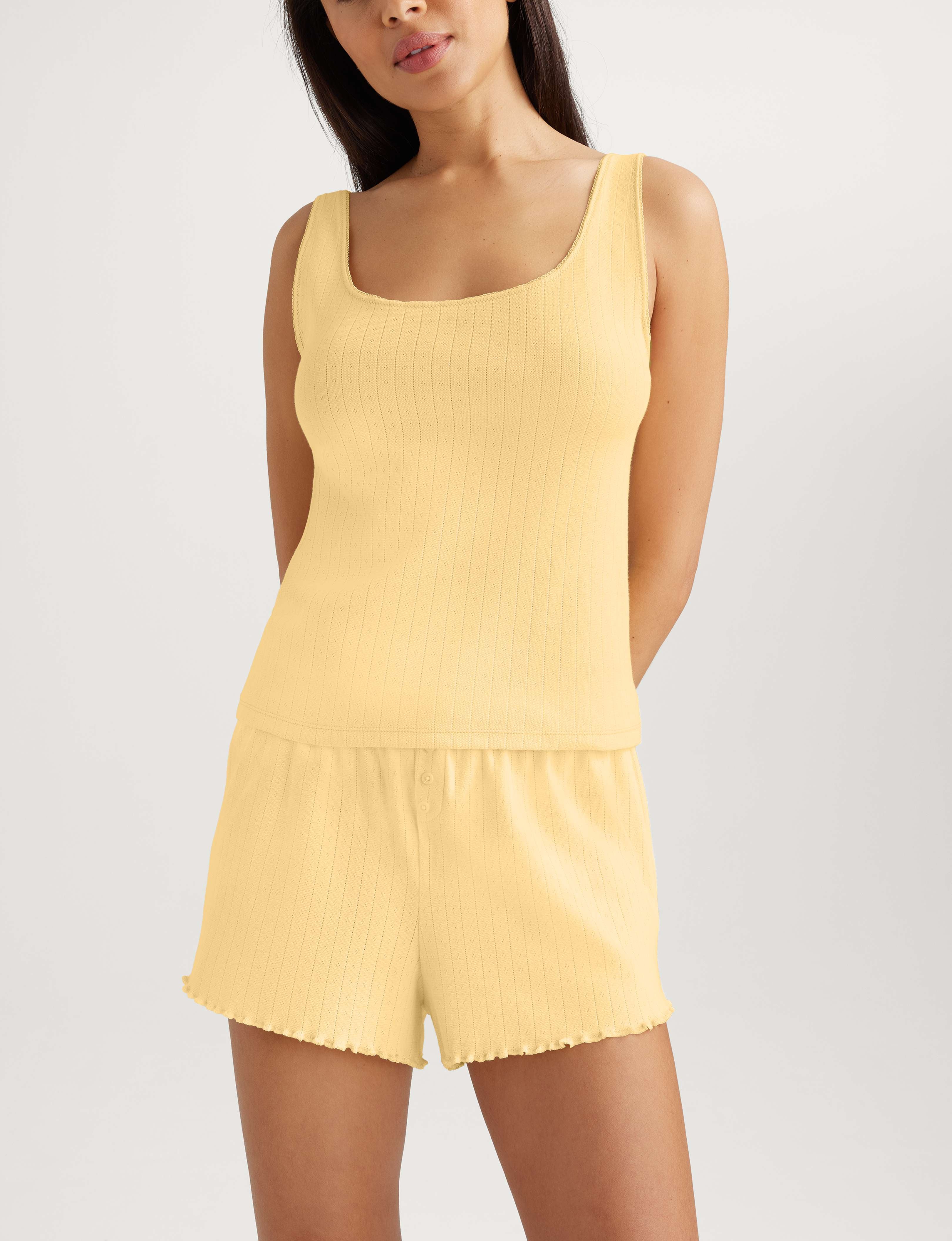 Women's Cotton Pointelle Rib Tank