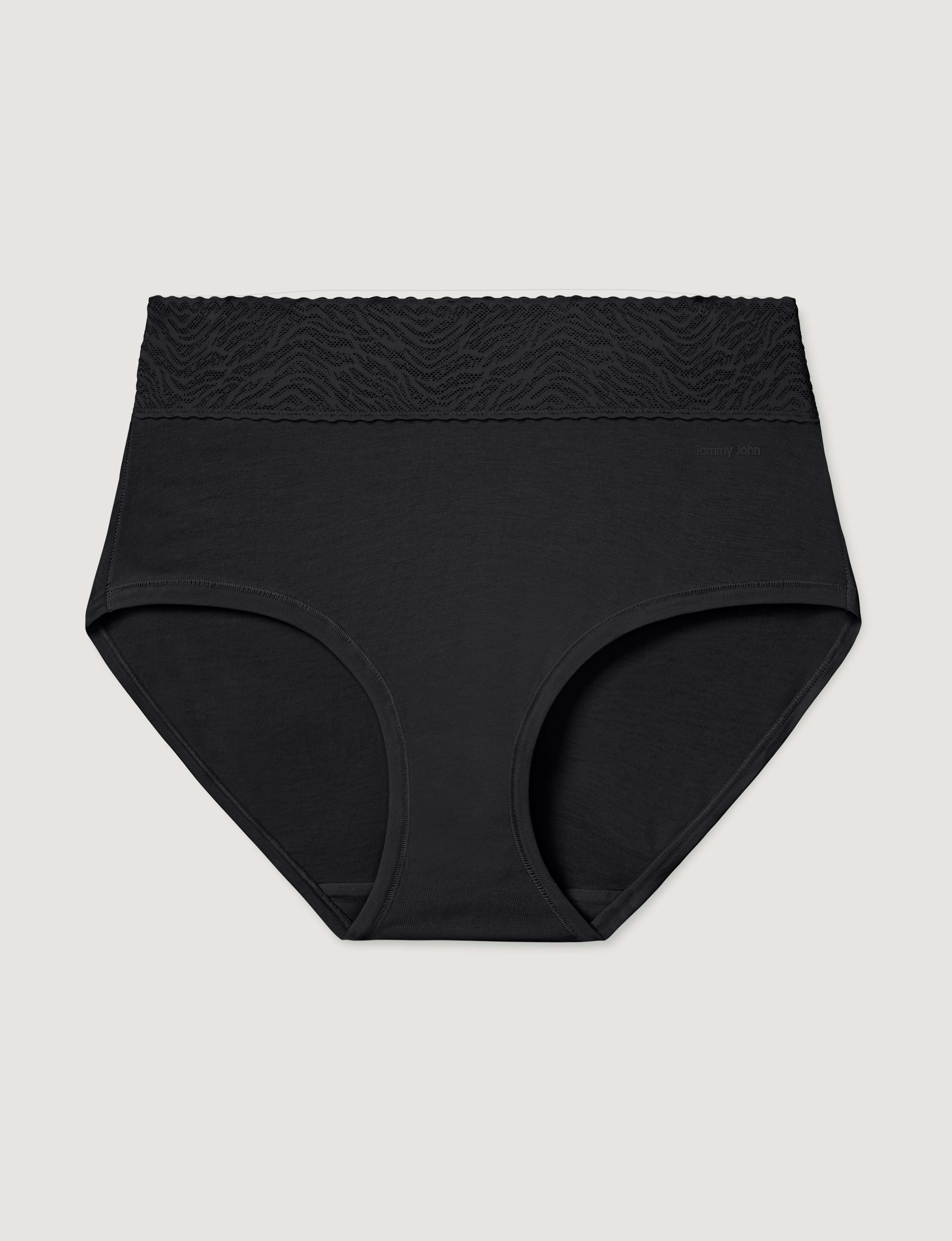 Women's Cool Cotton High Rise Brief, Lace Waist