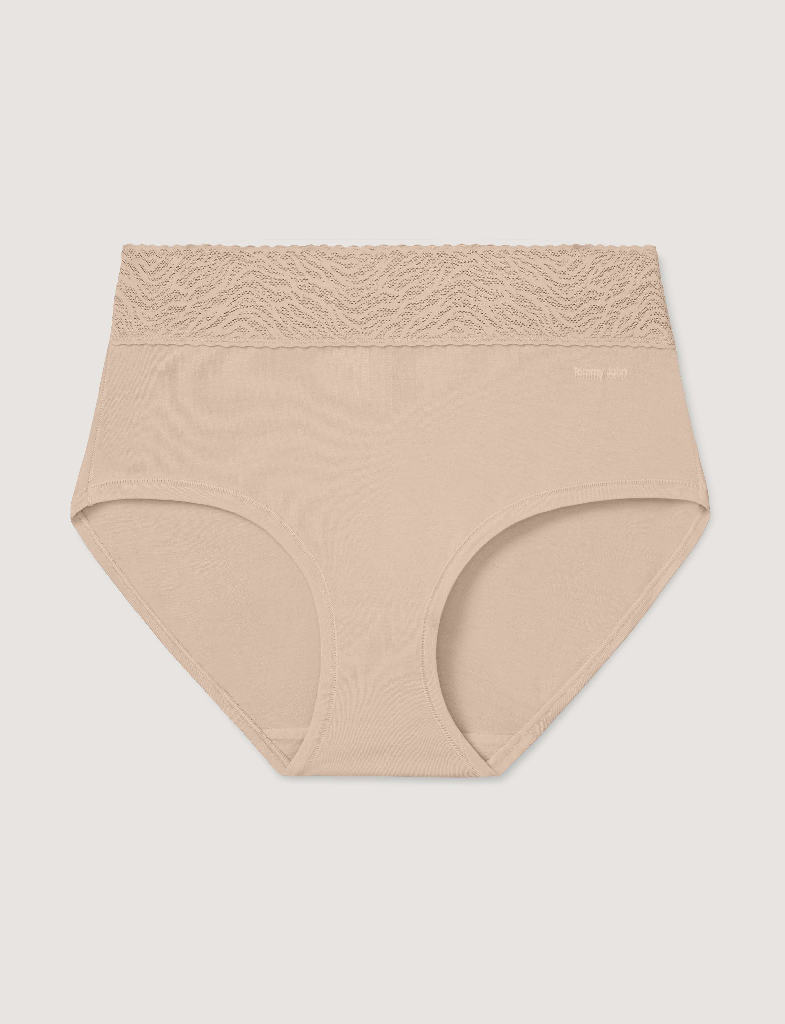 Women's Cool Cotton High Rise Brief, Lace Waist