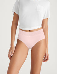 Women's Cool Cotton High Rise Brief, Lace Waist (3-Pack)