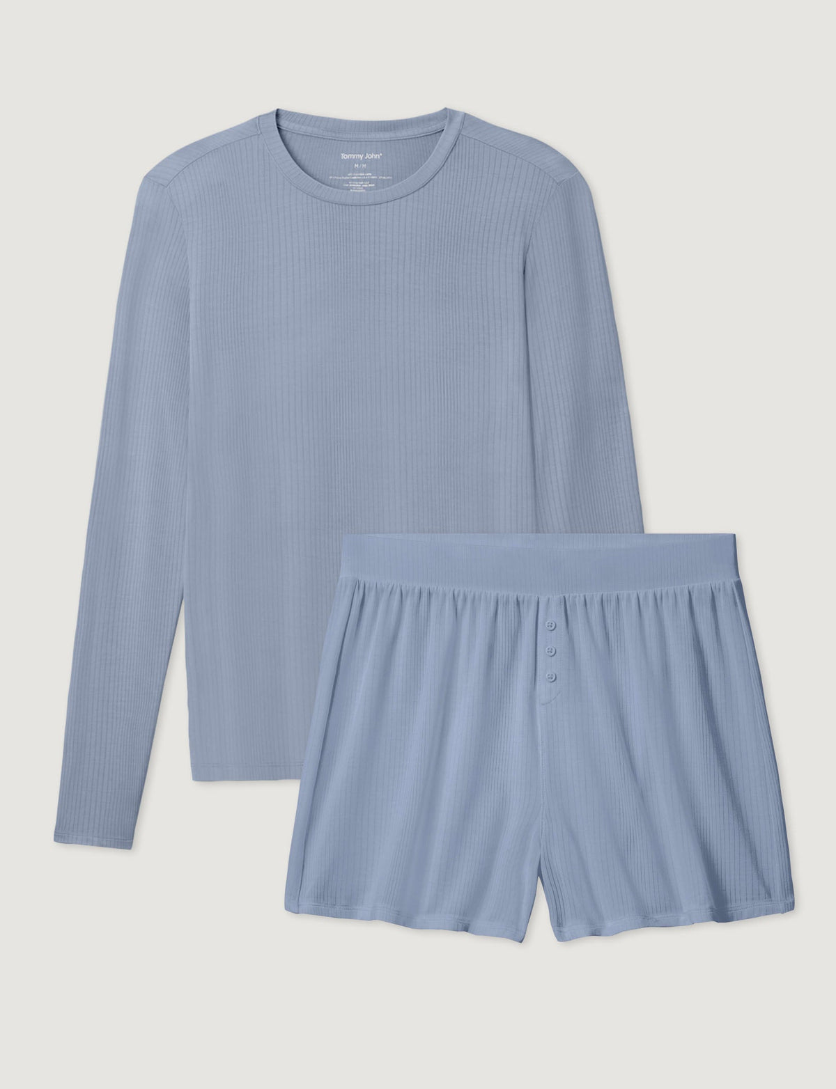 Women's Second Skin Luxe Rib Long Sleeve Crew Neck & Short Set