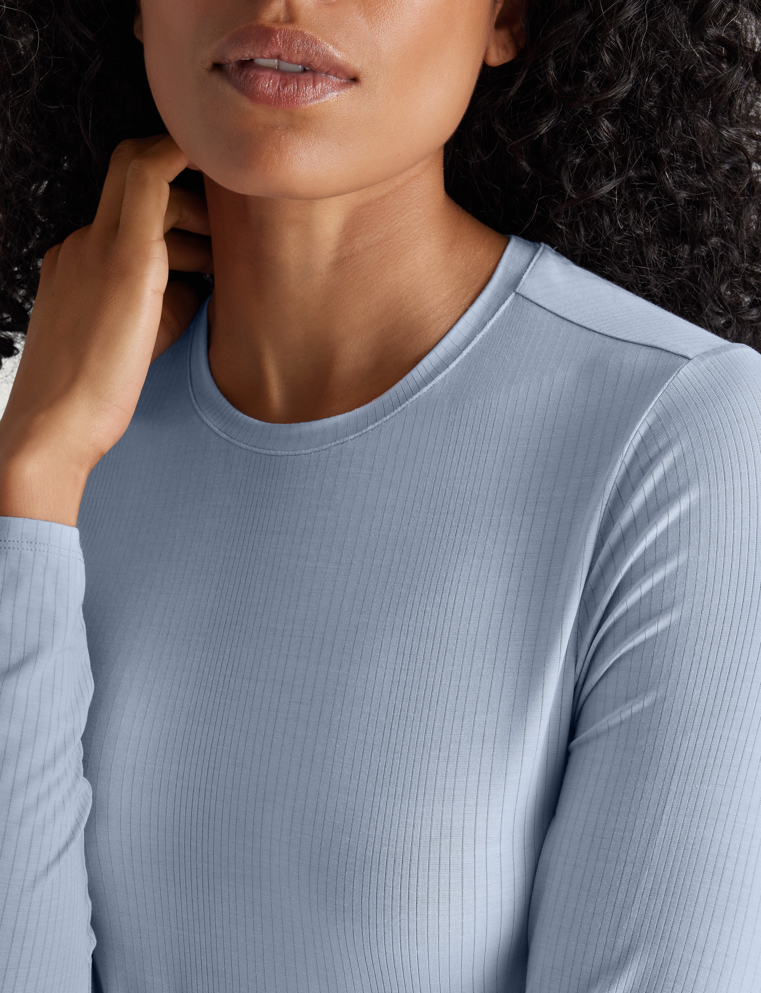 Women's Second Skin Luxe Rib Long Sleeve Crew Neck