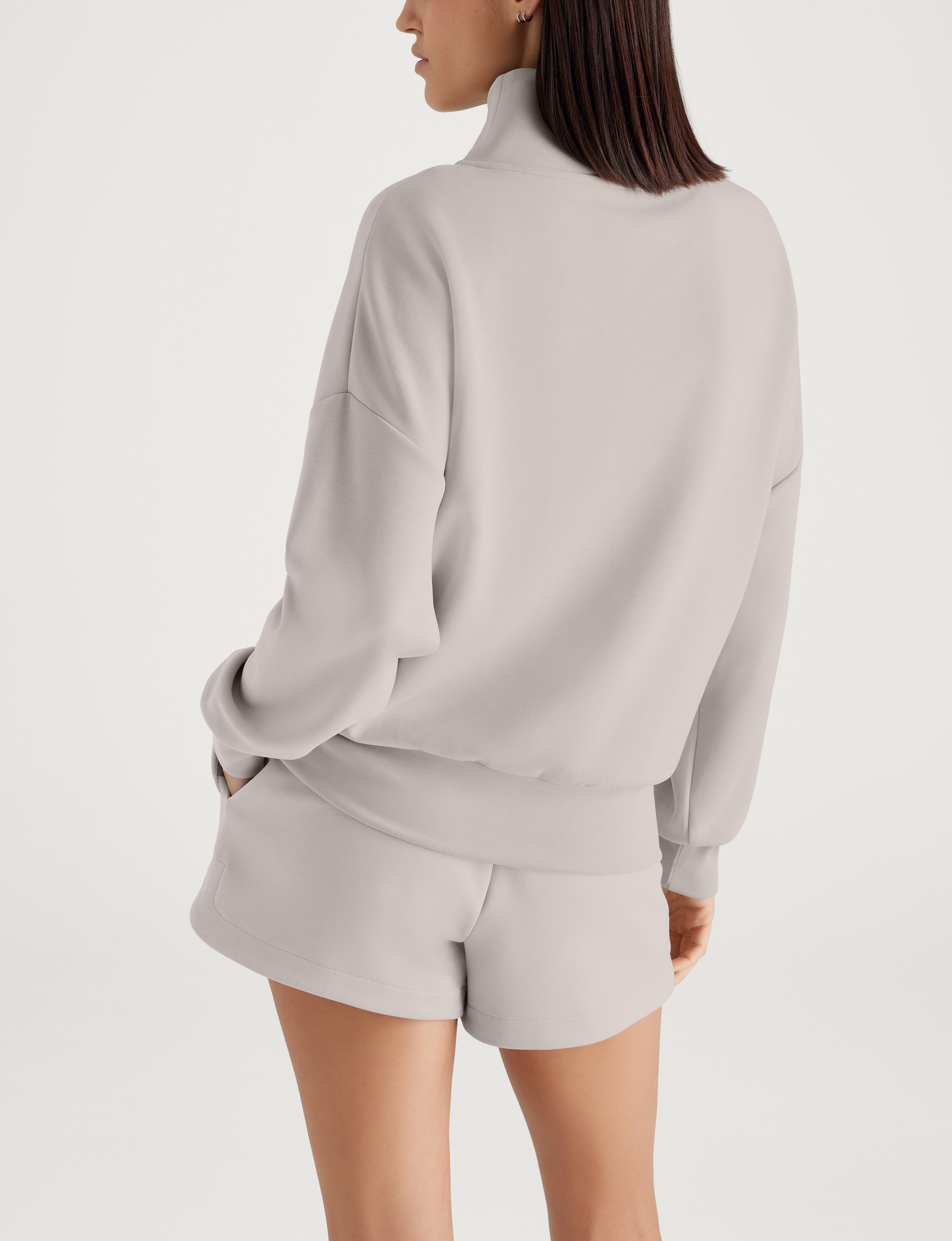 Women's Luxe Traveler Knit Quarter Zip & Mid-Rise Short Set