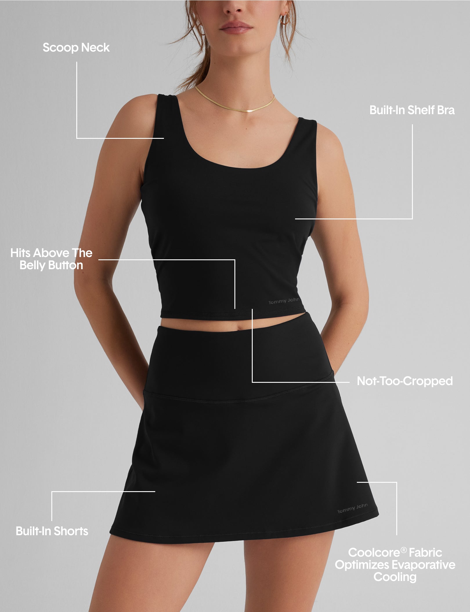 Women's Crop Tank & Tennis Skirt Set