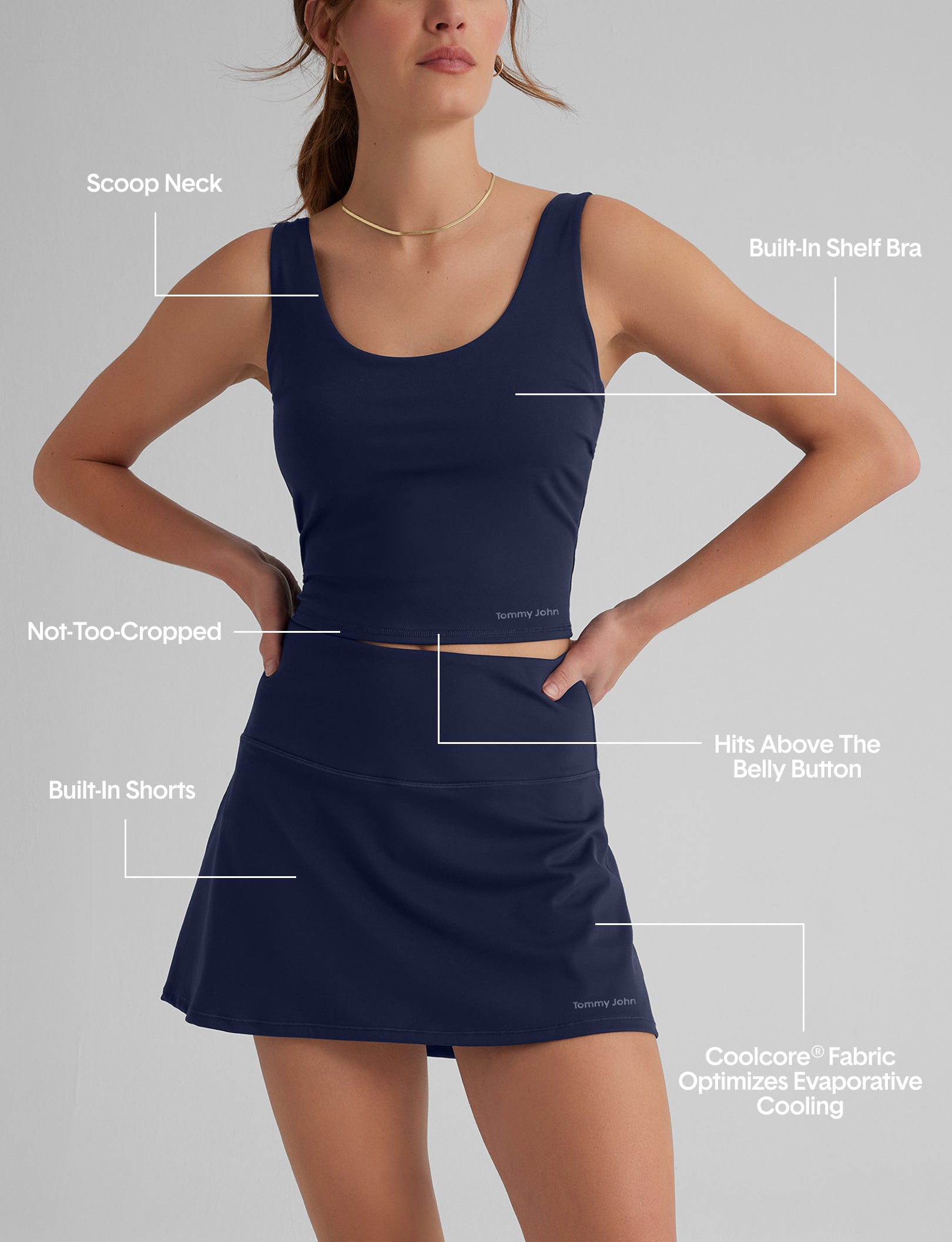 Women's Crop Tank & Tennis Skirt Set